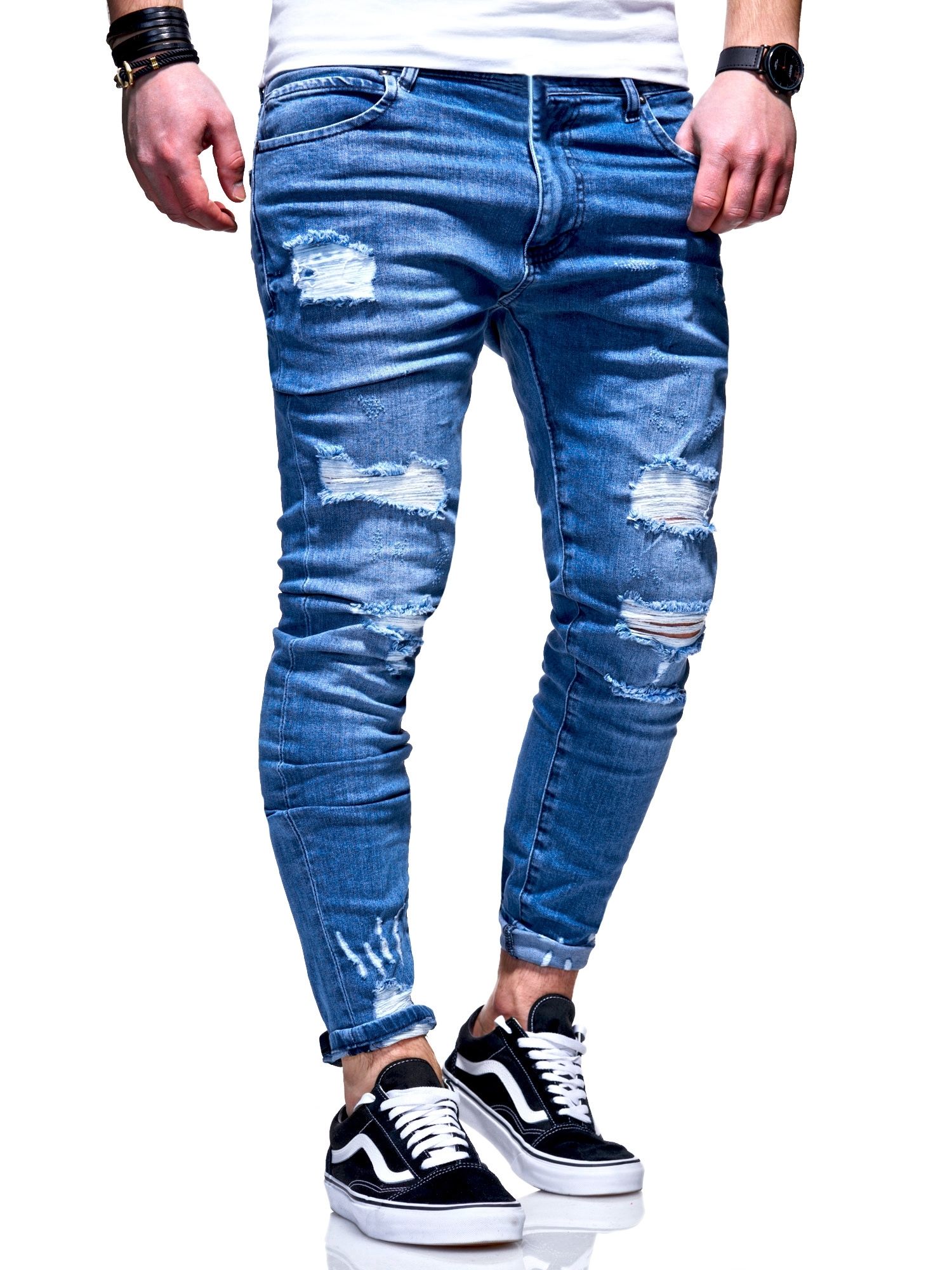 behype Slim-fit-Jeans "Dino", mit tollen Used-Elementen günstig online kaufen