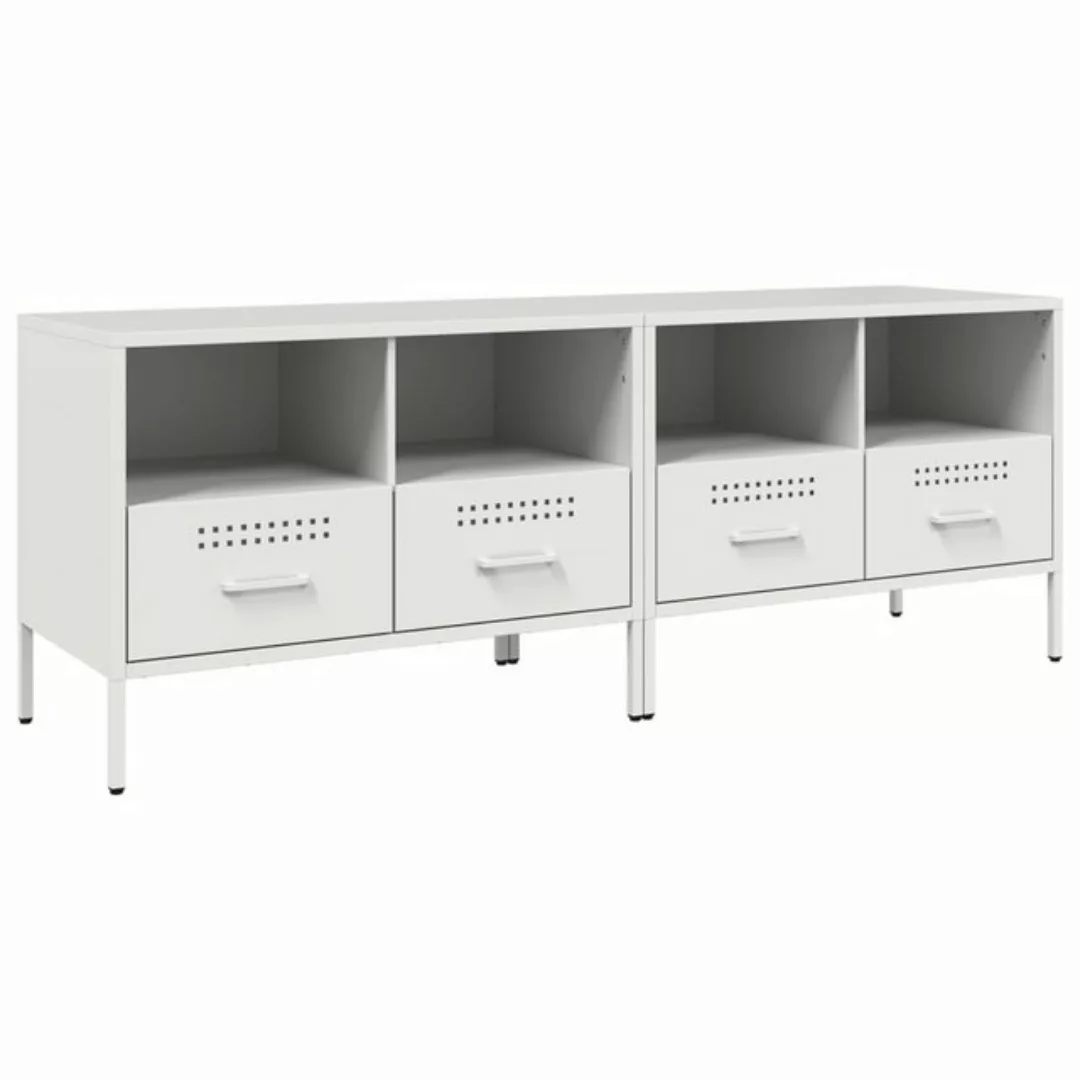 vidaXL TV-Schrank TV-Schränke 2 Stk. Weiß 68x39x50,5 cm Stahl (2-St) günstig online kaufen