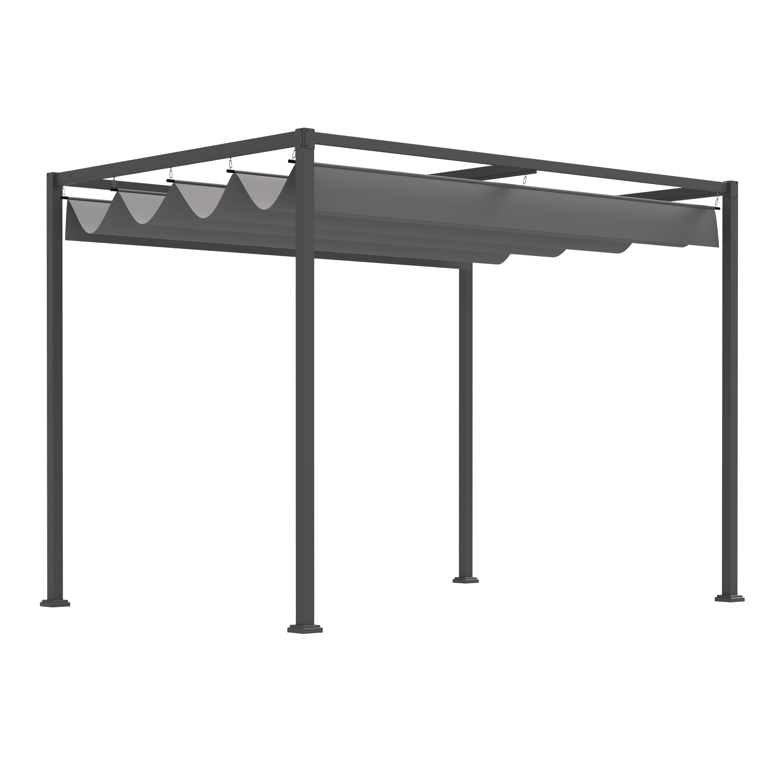 Outsunny Pergola Pavillon Terrassenüberdachung mit Schiebedach 298 x 213 x günstig online kaufen