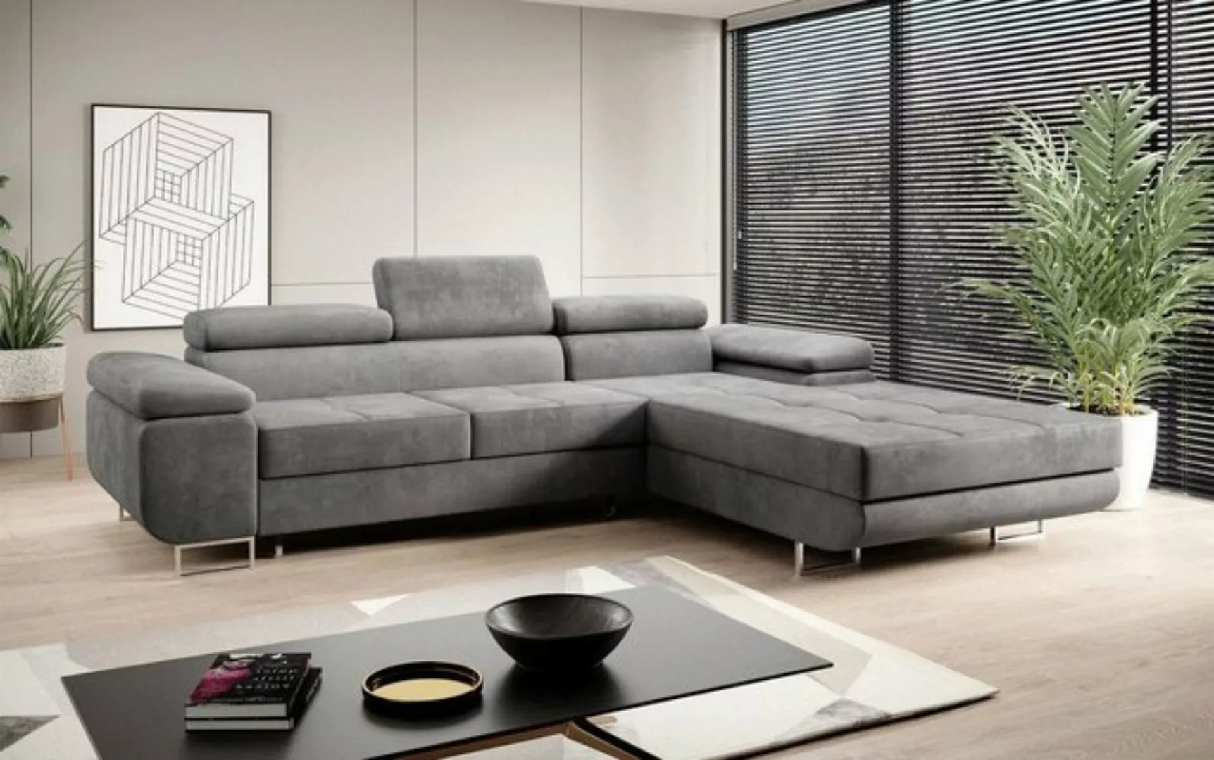 Luxusbetten24 Schlafsofa Designer Sofa Calvera, mit Stauraum und Schlaffunk günstig online kaufen