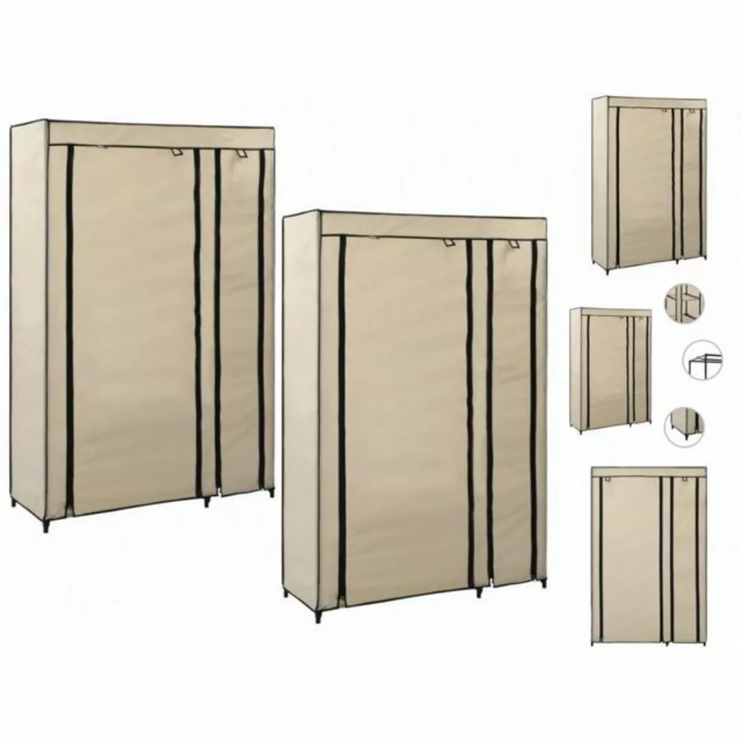 vidaXL Kleiderschrank Kleiderschrank Faltschränke 2 Stk Creme 110x45x175 cm günstig online kaufen