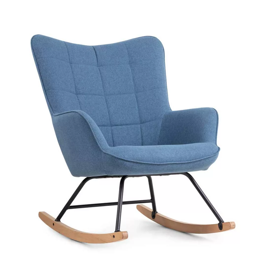Blauer Schaukelsessel im Skandi Design 50 cm Sitzhöhe günstig online kaufen