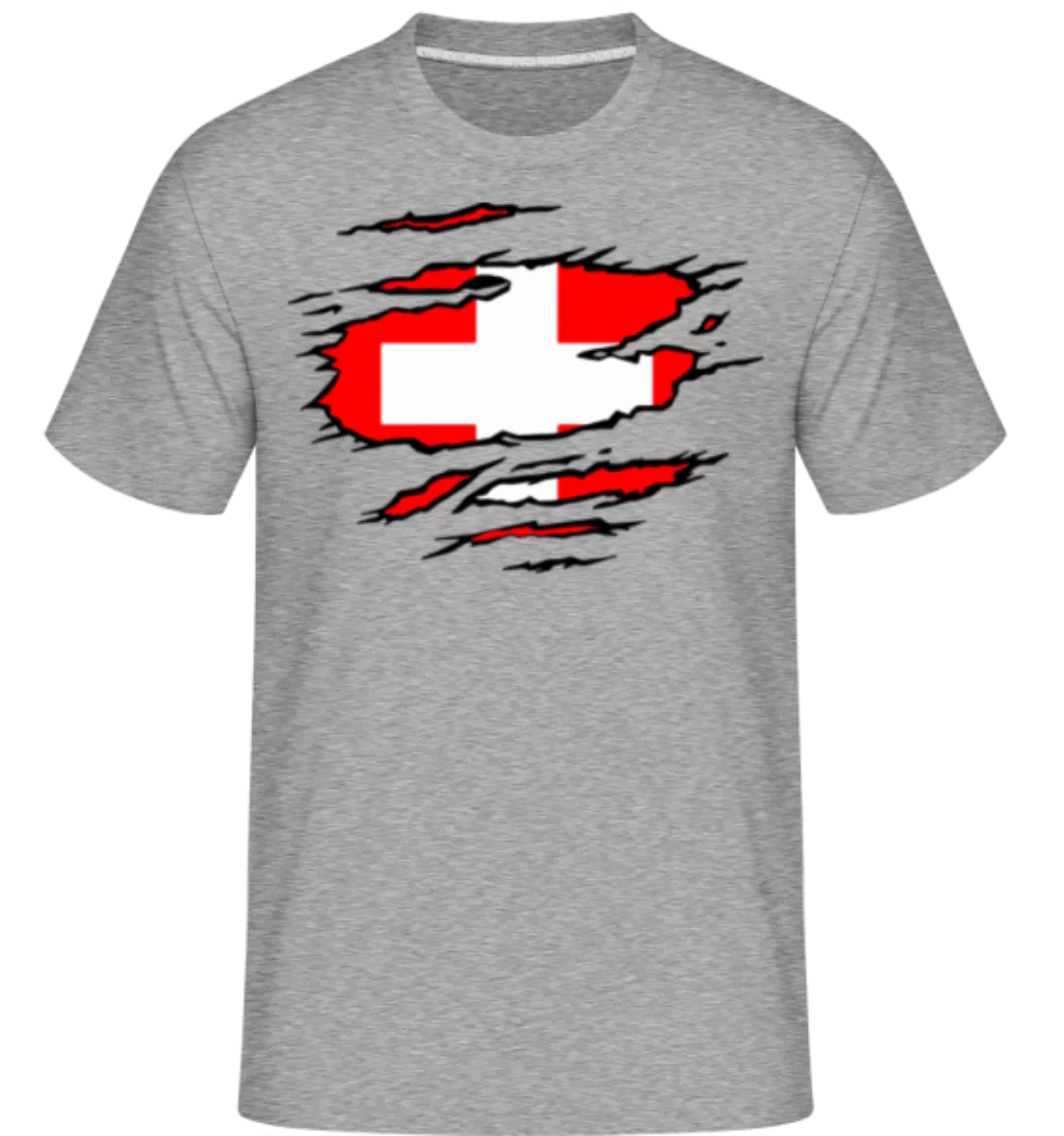 Ripped Flag Switzerland · Shirtinator Männer T-Shirt günstig online kaufen