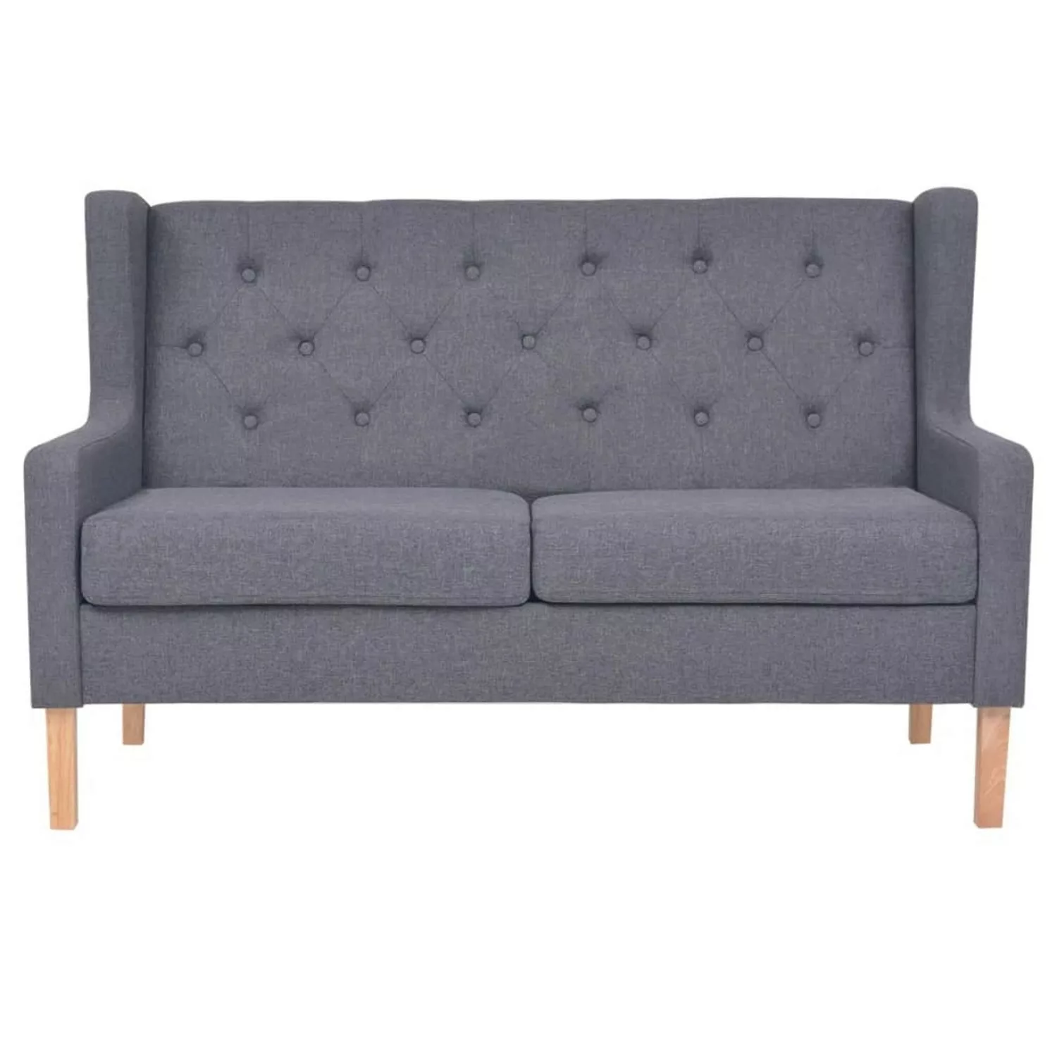 vidaXL Sofa 2-Sitzer-Sofa Stoff Grau Couch günstig online kaufen