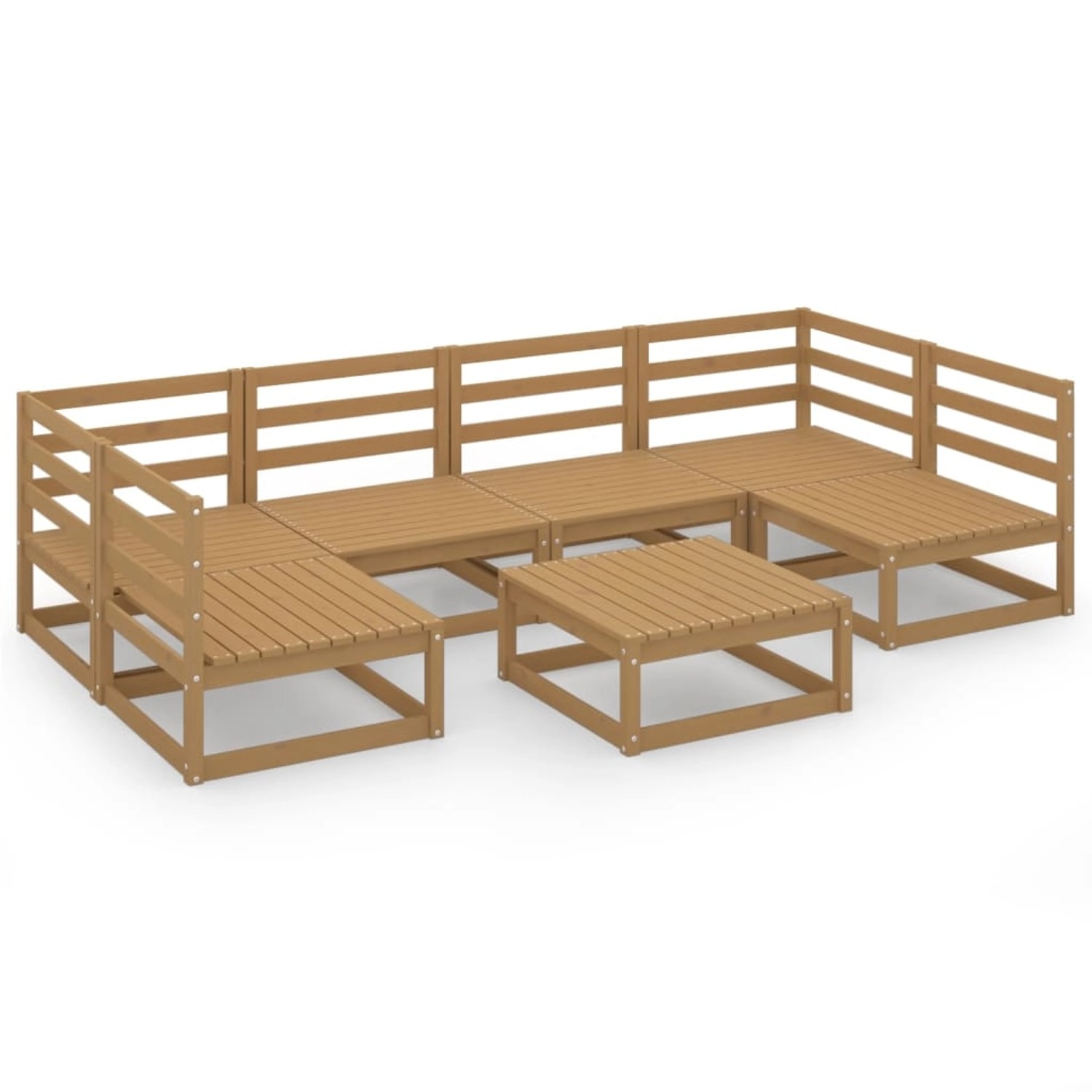 vidaXL 7-tlg Garten-Lounge-Set Massivholz Kiefer Modell 25 günstig online kaufen