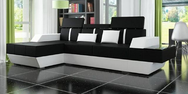 JVmoebel Ecksofa Ledersofa Wohnlandschaft Couch Sofa Ecksofa USB Leder Pols günstig online kaufen