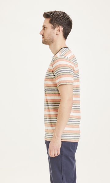Herren T-shirt "Alder Striped Tee" - Gots/vegan, Abricut Buff günstig online kaufen