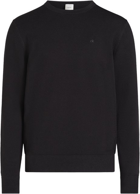 Calvin Klein Rundhalspullover WAFFLE TEXTURE CN SWEATER mit Logoprint günstig online kaufen