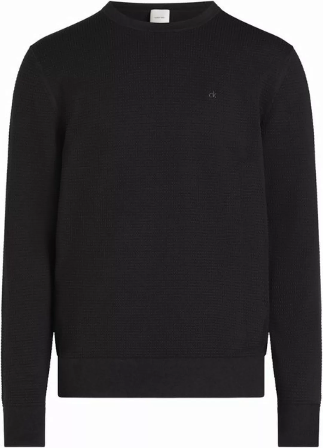 Calvin Klein Rundhalspullover WAFFLE TEXTURE CN SWEATER mit Logoprint günstig online kaufen