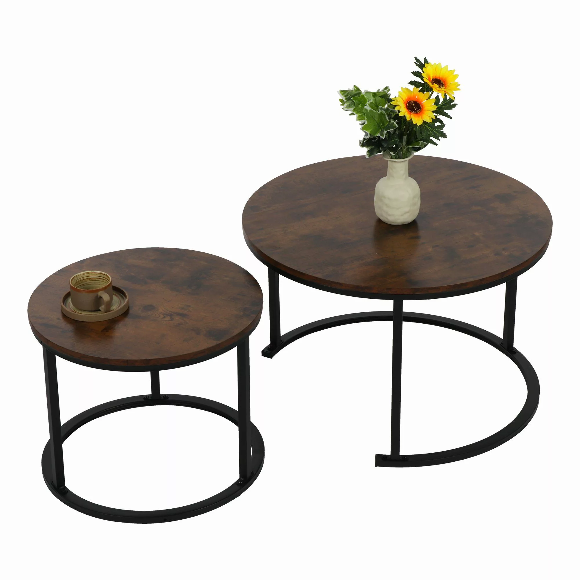 BIGTREE Couchtisch 2er Set Couchtisch Beistelltisch günstig online kaufen