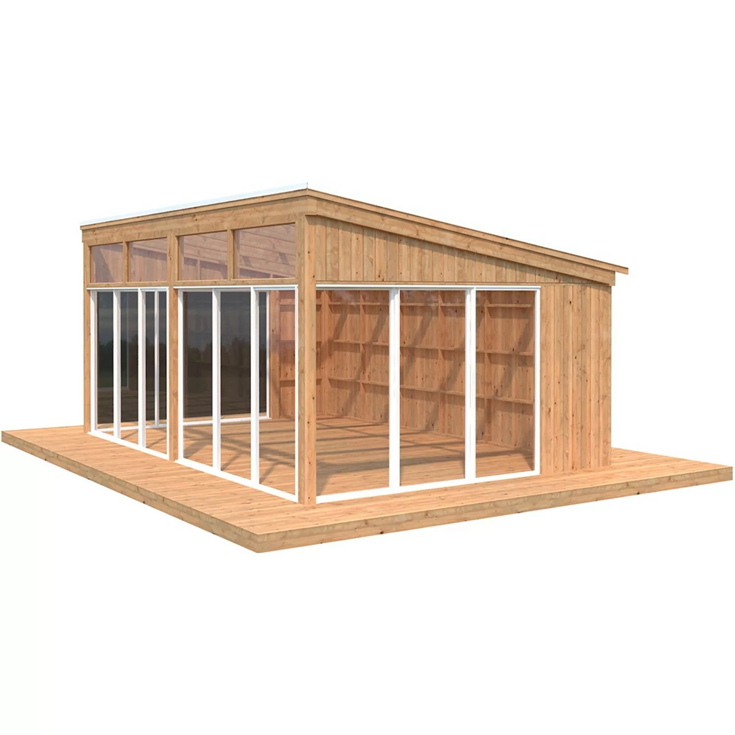 Palmako Holzpavillon "Nova", mit Doppelstegplatten, BxT: 617x397 cm, hellbr günstig online kaufen