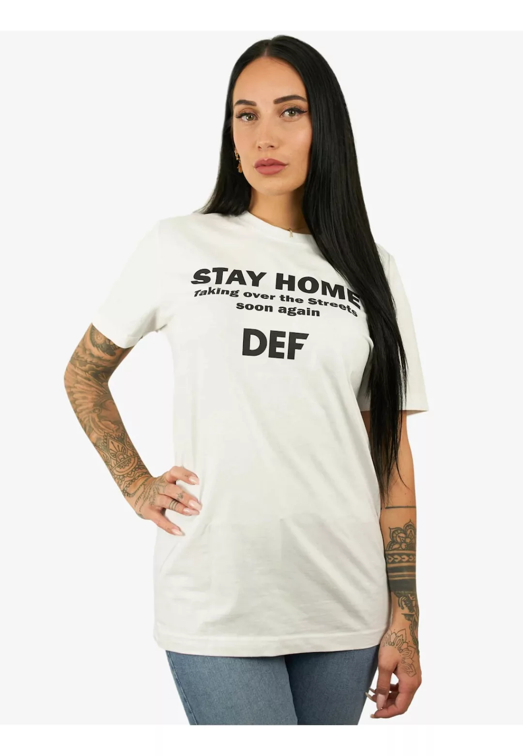 DEF Kurzarmshirt "DEF Herren Stay Home T-Shirt" günstig online kaufen