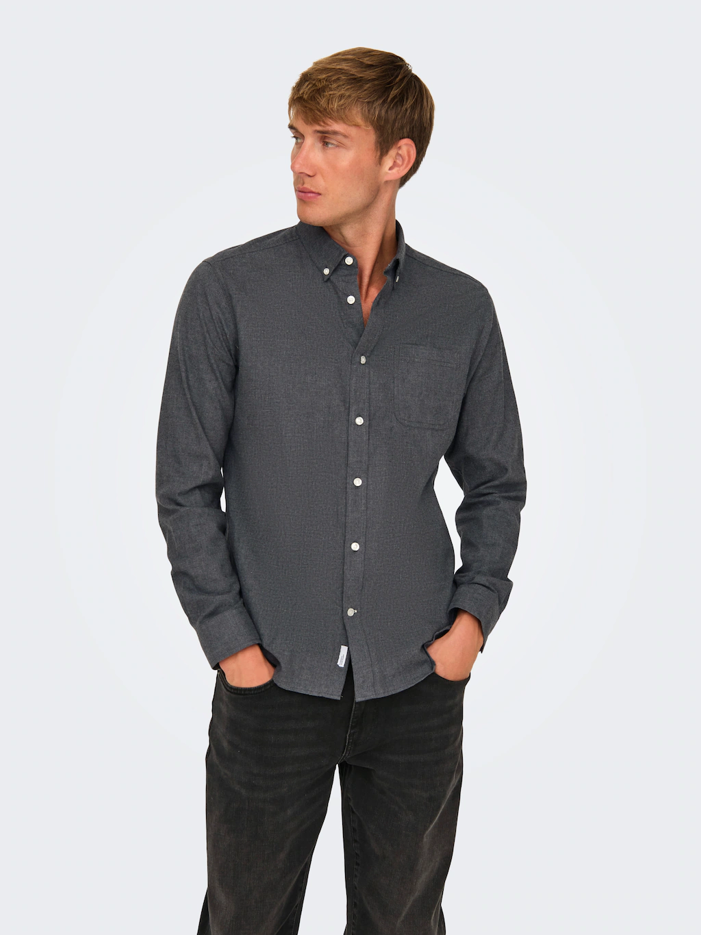 ONLY & SONS Langarmhemd "ONSROAD LIFE REG MELANGE LS SHIRT NOOS" günstig online kaufen
