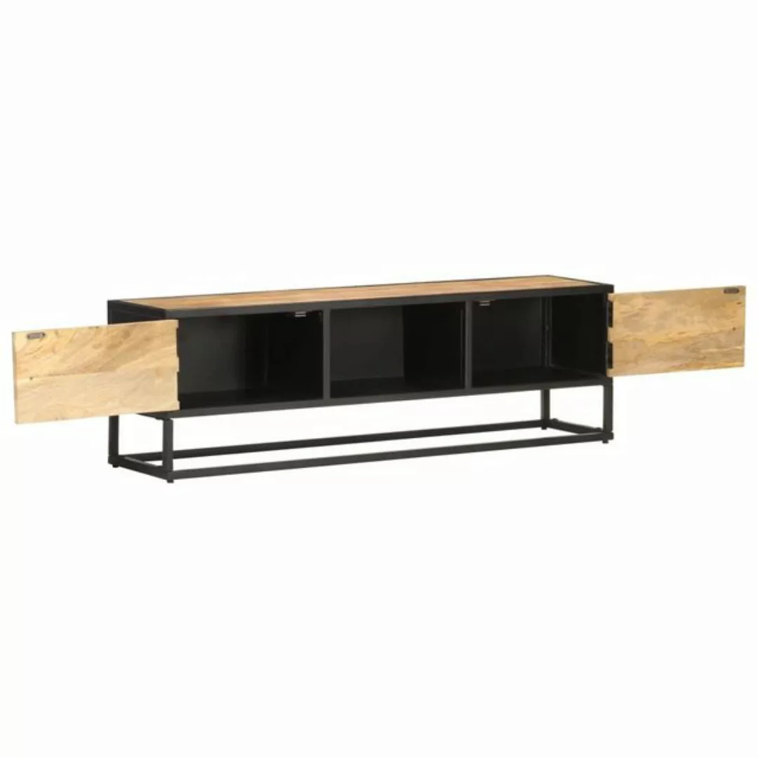 furnicato TV-Schrank mit Geschnitzter Tür 130x30x40 cm Raues Mangoholz (1-S günstig online kaufen