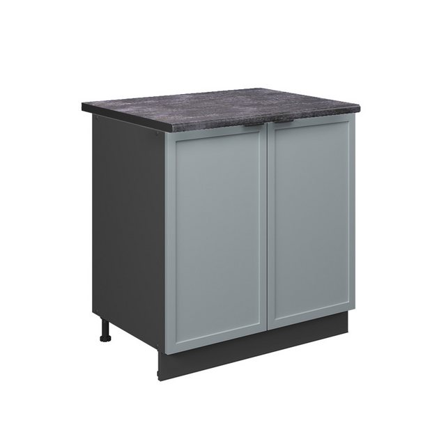 Vicco Spülenunterschrank Fame-Line, Hellblau-grau/Anthrazit, 80 cm mit Rega günstig online kaufen