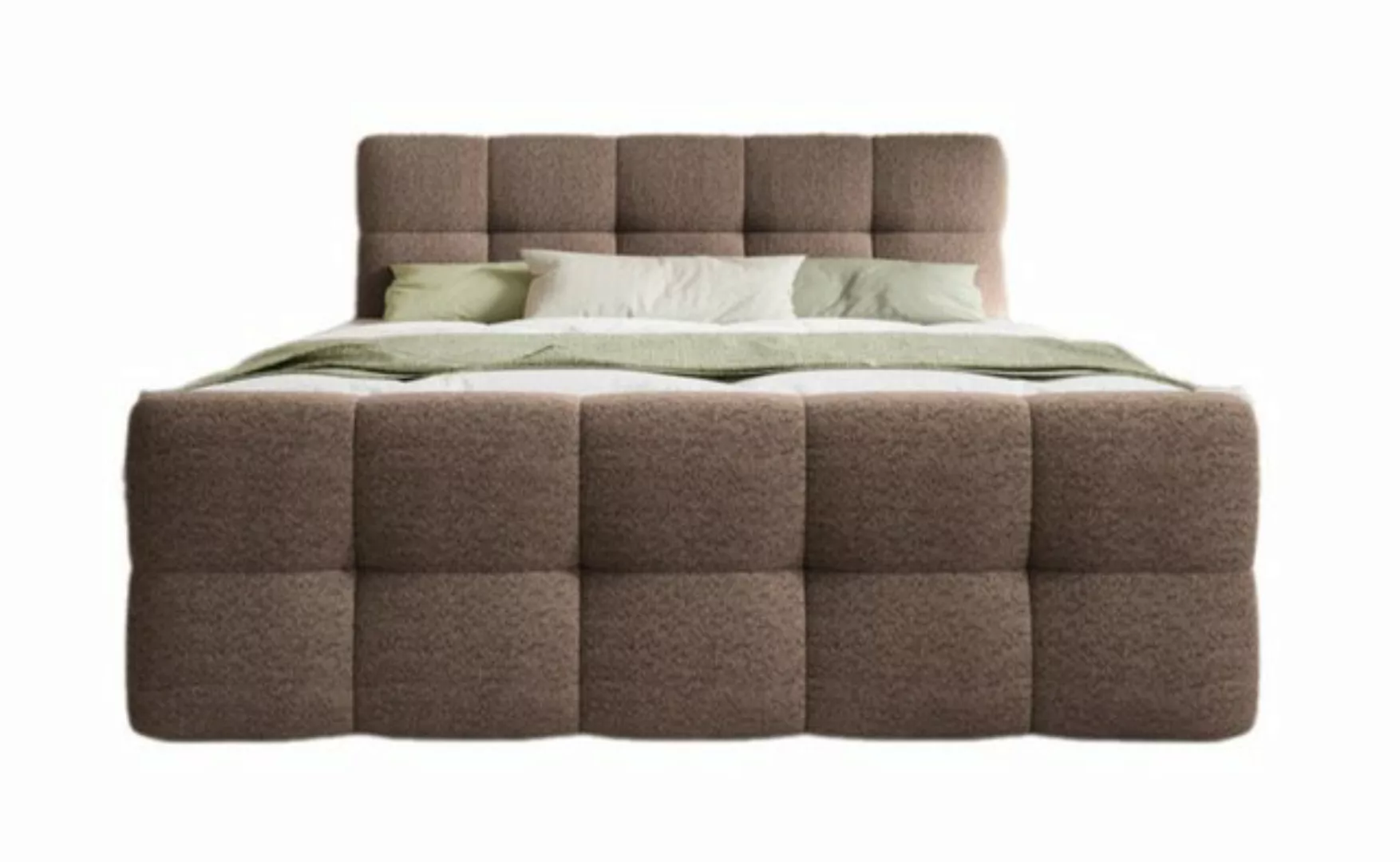 Luxusbetten24 Boxspringbett Cozy Bouclé, inklusive PU-Schaum Topper günstig online kaufen