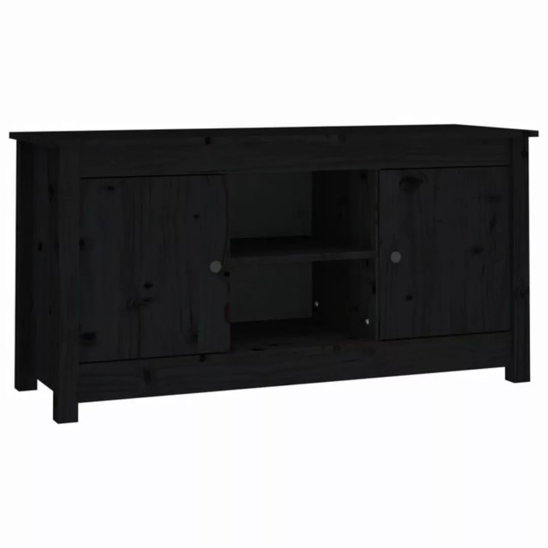 vidaXL TV-Schrank TV-Board Schwarz 103x36,5x52 cm Massivholz Kiefer günstig online kaufen