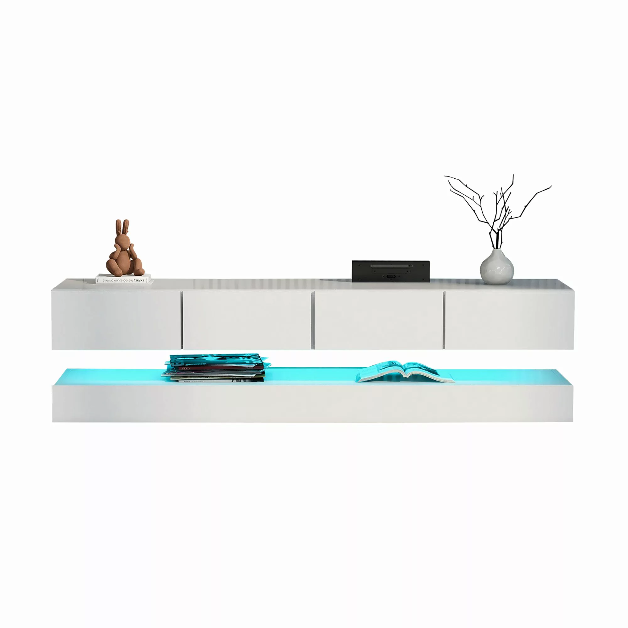 OKWISH TV-Schrank TV-Ständer,LED TV Lowboard, (Weiß günstig online kaufen