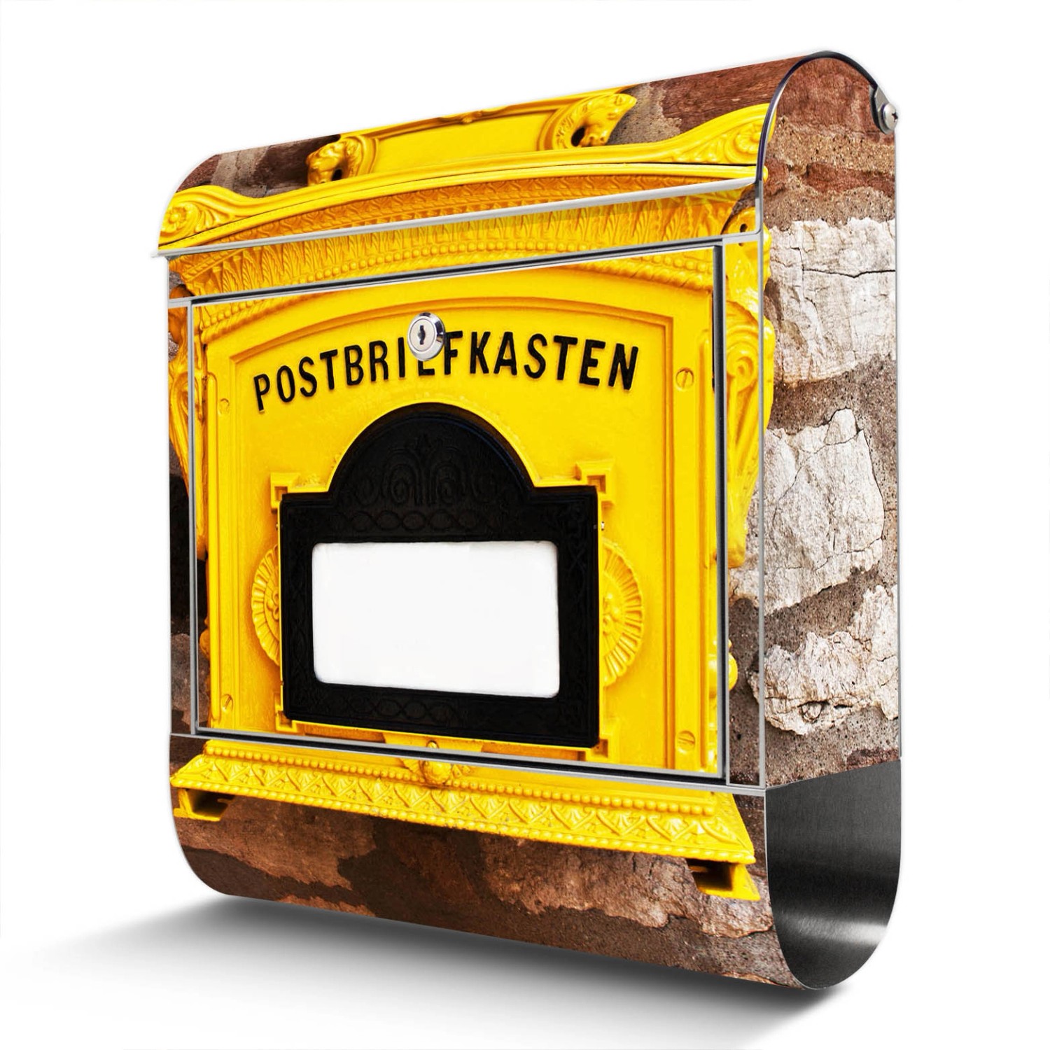 Banjado Briefkasten Edelstahl 38x43x12.5cm Rostfrei Mit Zeitungsfach Mit Mo günstig online kaufen