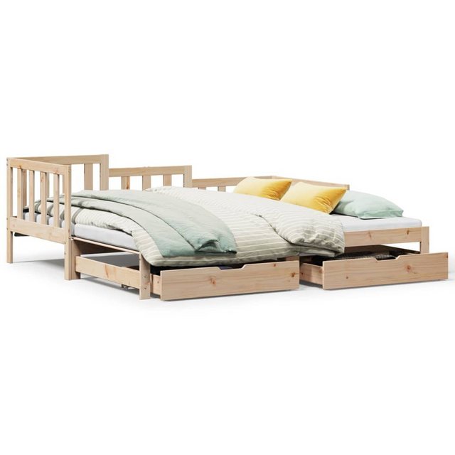 vidaXL Bett Tagesbett Ausziehbar mit Schubladen 90x190 cm Massivholz Kiefer günstig online kaufen