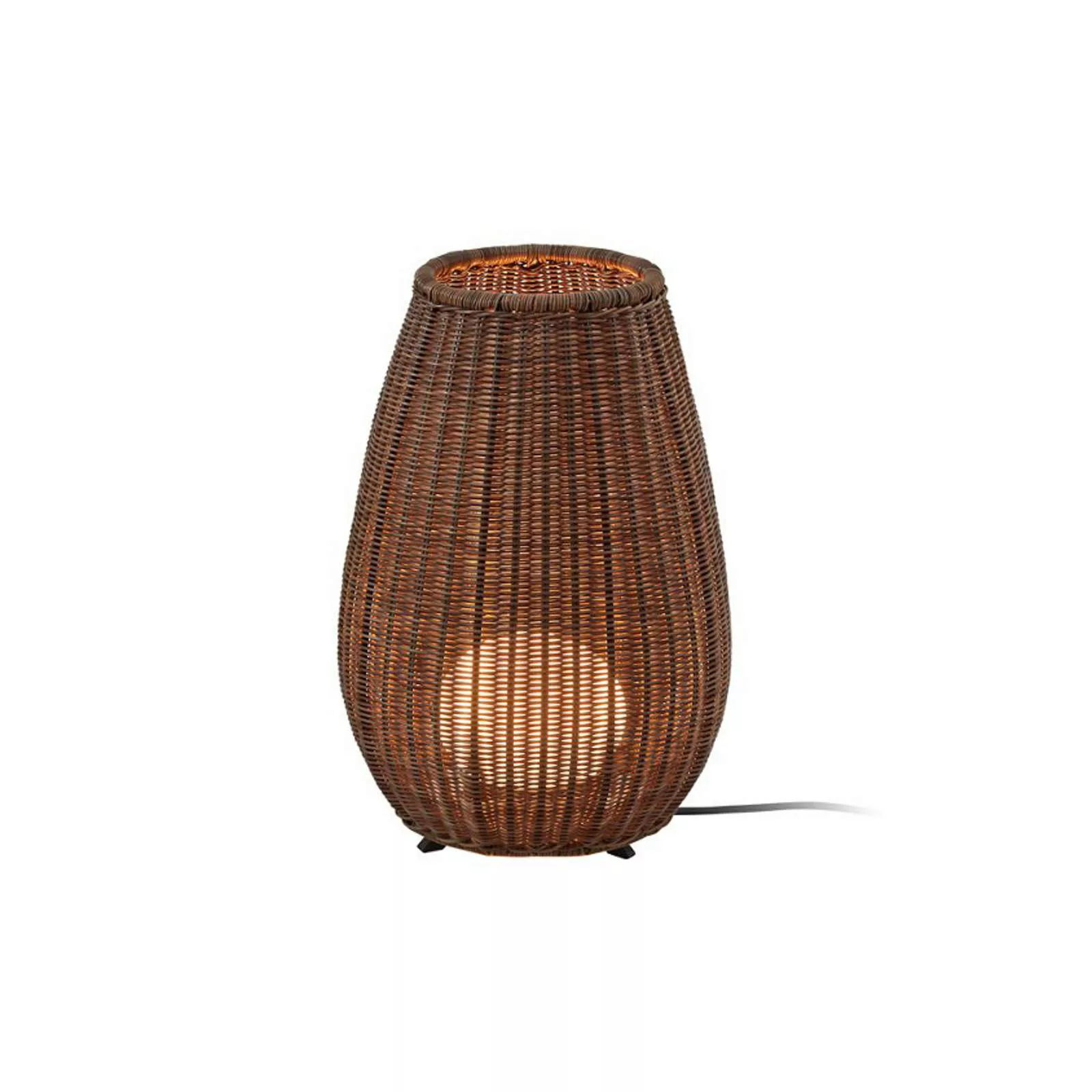 Bover LED-Tischleuchte Amphora, braun/rattan-braun, 47 cm günstig online kaufen