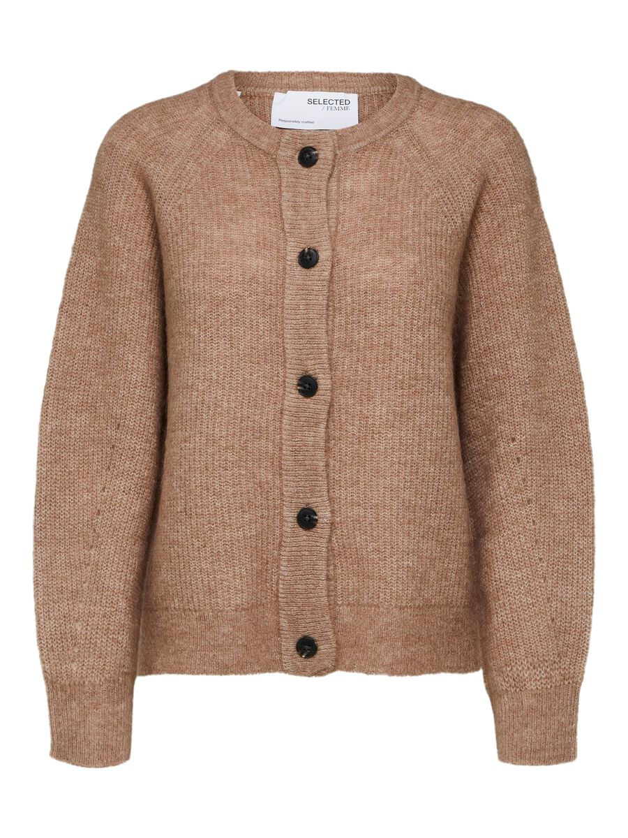 SELECTED Kurz Geschnittene Geknöpfte Strickjacke Damen Beige günstig online kaufen