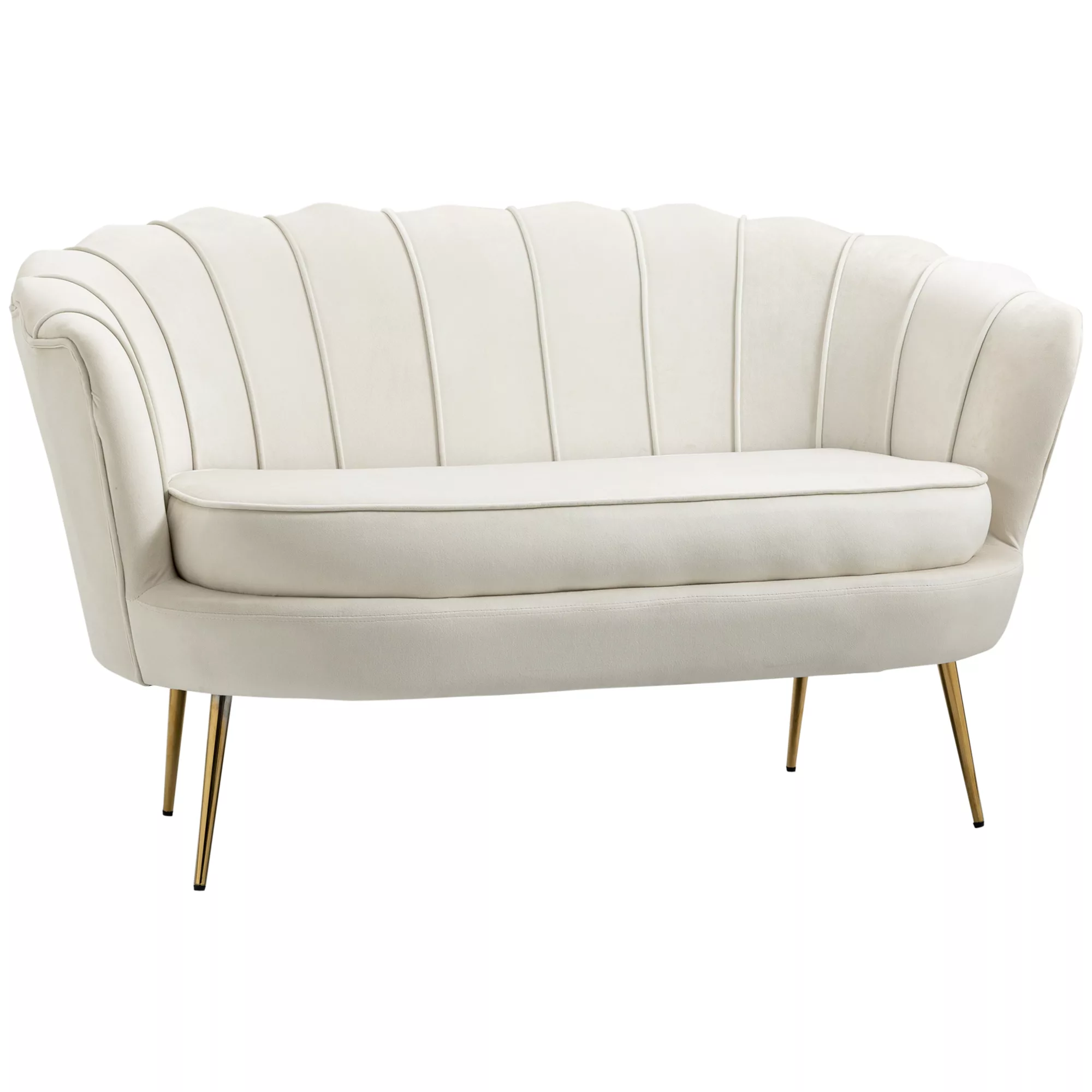 HOMCOM 2 Sitzer Sofa Couch Polstersofa Loveseat Armlehne Samt bis 150kg Woh günstig online kaufen