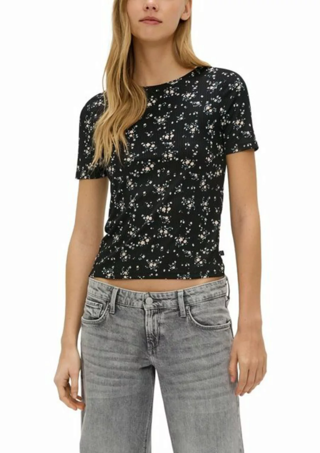 QS T-Shirt mit Allover Floralprint günstig online kaufen