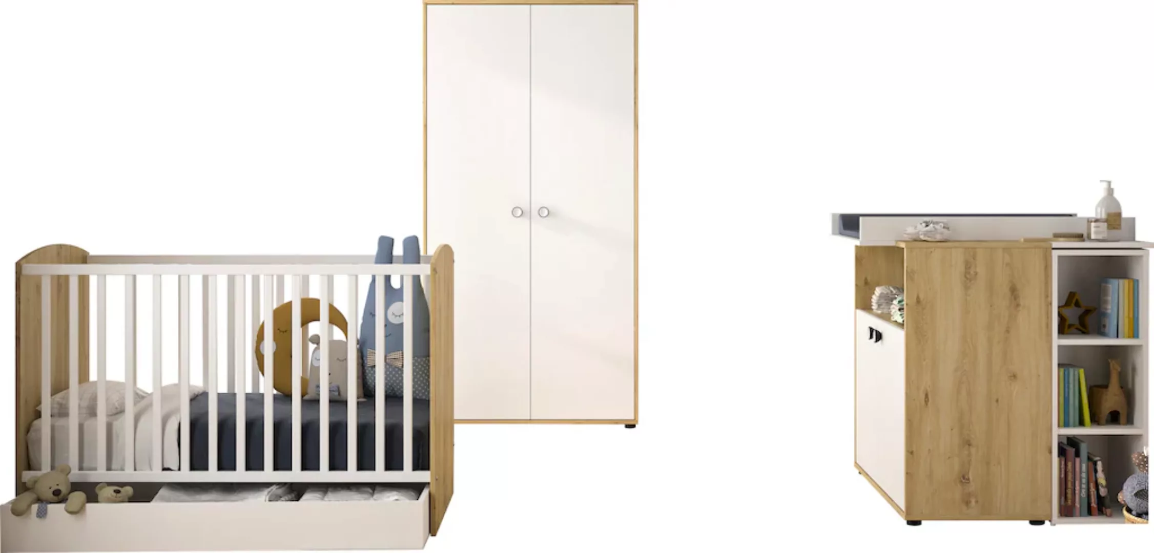 Galipette Babyzimmer-Komplettset "Arthur", (6 St., mit Schrank, Bett mit Sc günstig online kaufen