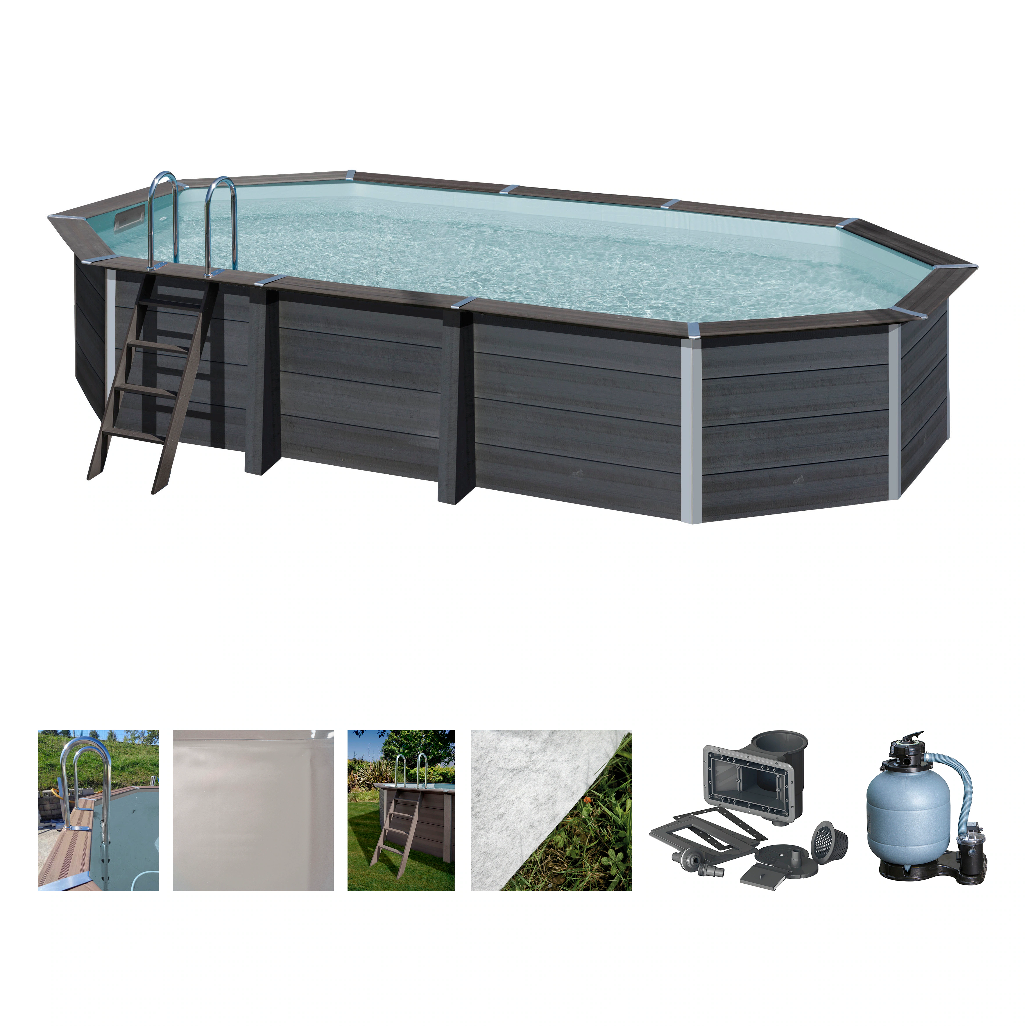 Gre Ovalpool "Avantgarde", (Set), 6-tlg., Composite Pool, BxLxH: 386x664x12 günstig online kaufen