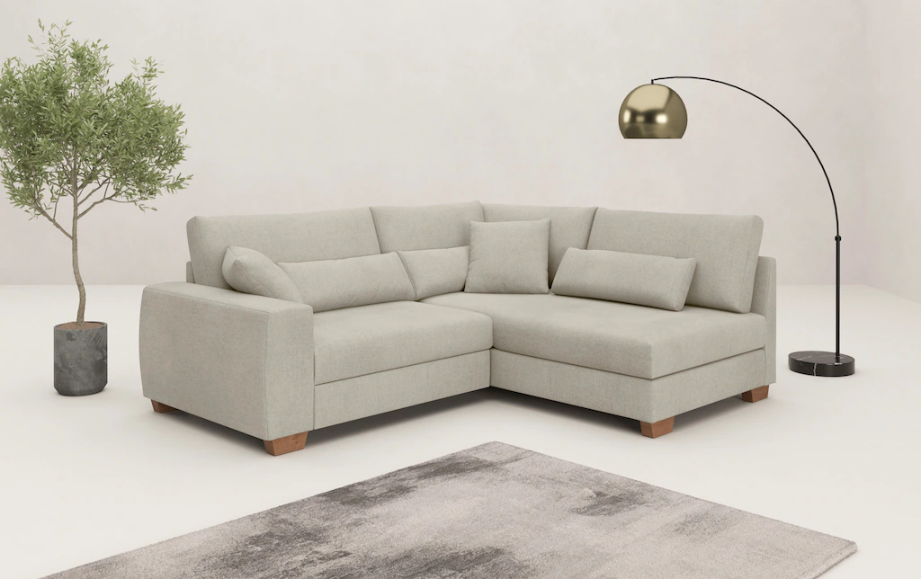 Mr. Couch Ecksofa "Helena L-Form", Mit Federkern, wahlweise mit Bettfunktio günstig online kaufen