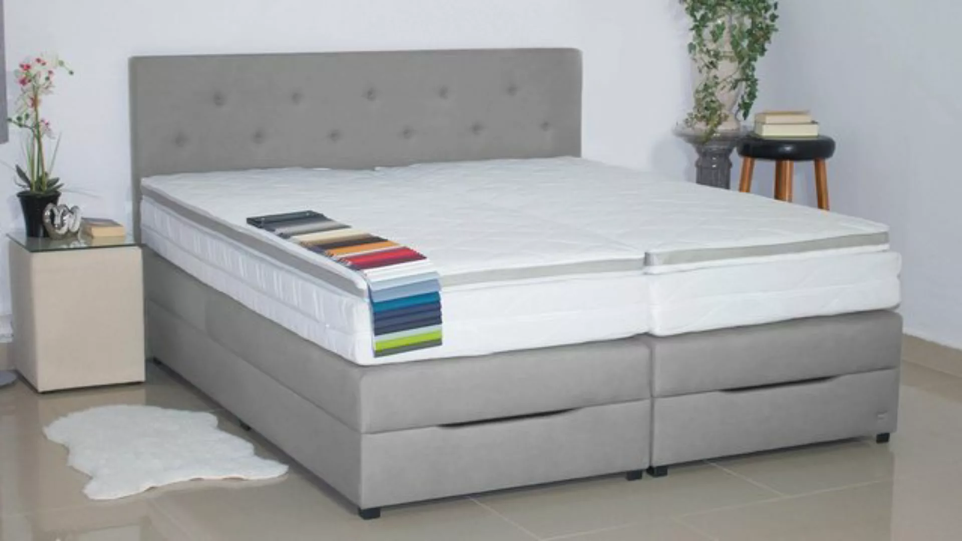 PAARA Boxspringbett Rio mit Bettkasten Kopfteil verstellbar Stauraum, inkl. günstig online kaufen