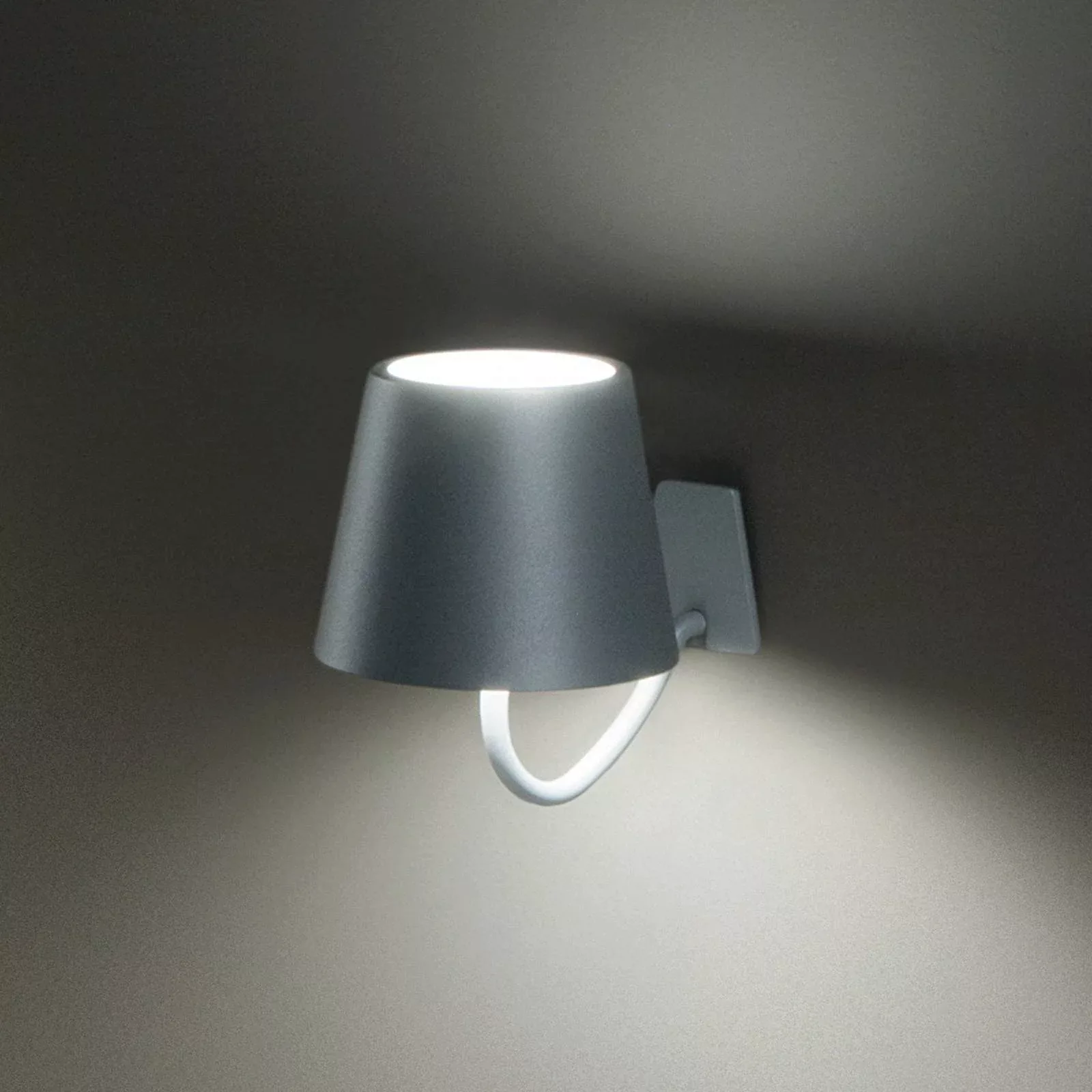 Zafferano Poldina Akku-Wandlampe, Haken, weiß günstig online kaufen