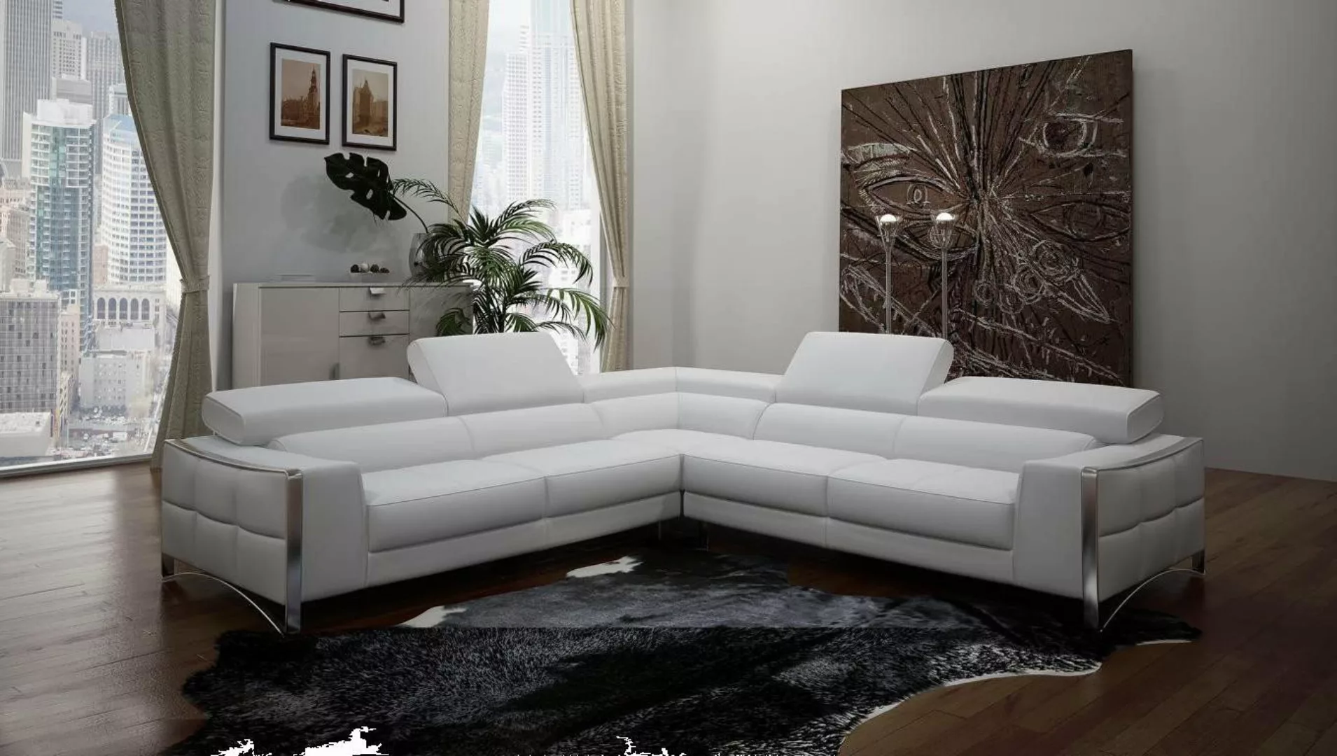 Xlmoebel Ecksofa Modernes Ledersofa in Eckform mit zeitgemäßem Design - Eck günstig online kaufen