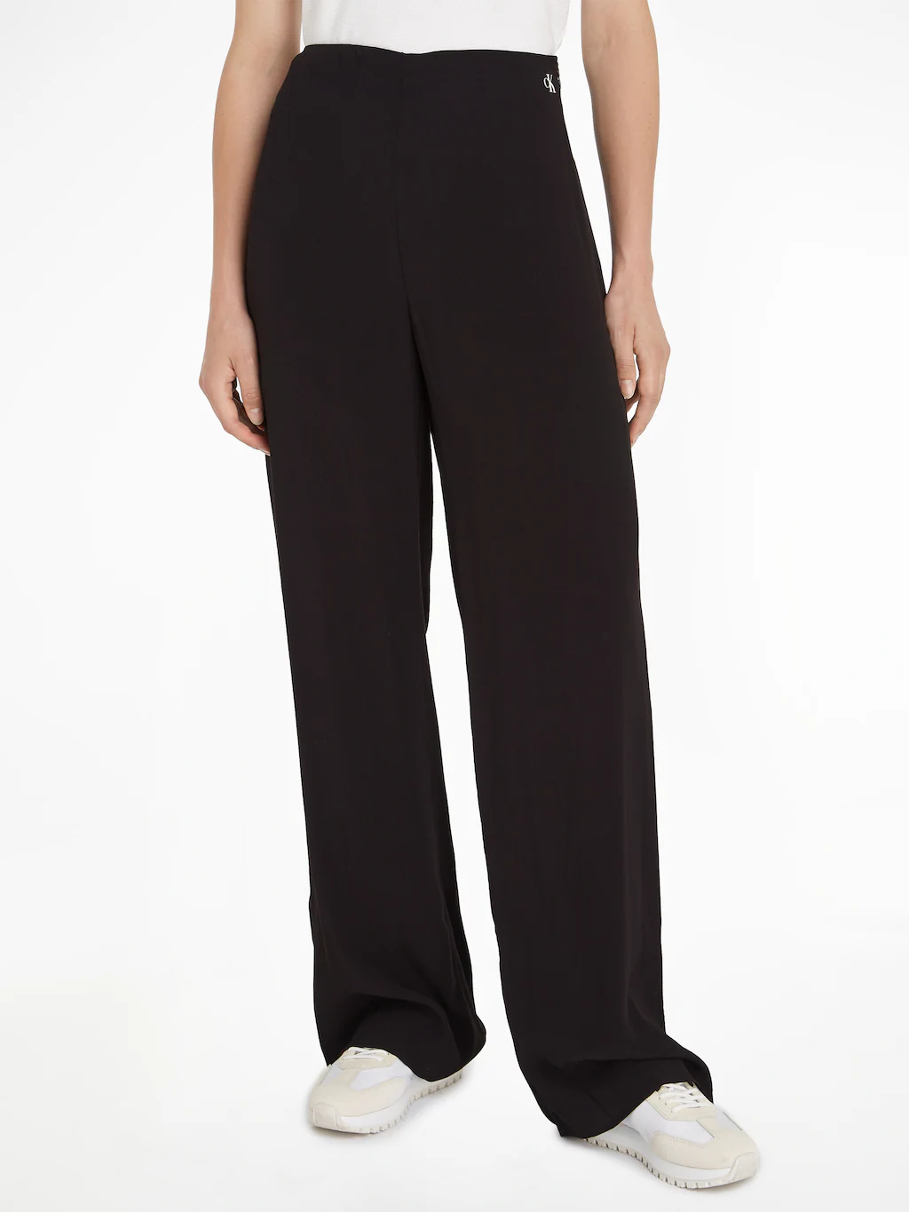 Calvin Klein Jeans Anzughose "CHIFFON WIDE LEG PANT", mit Markenlogo günstig online kaufen