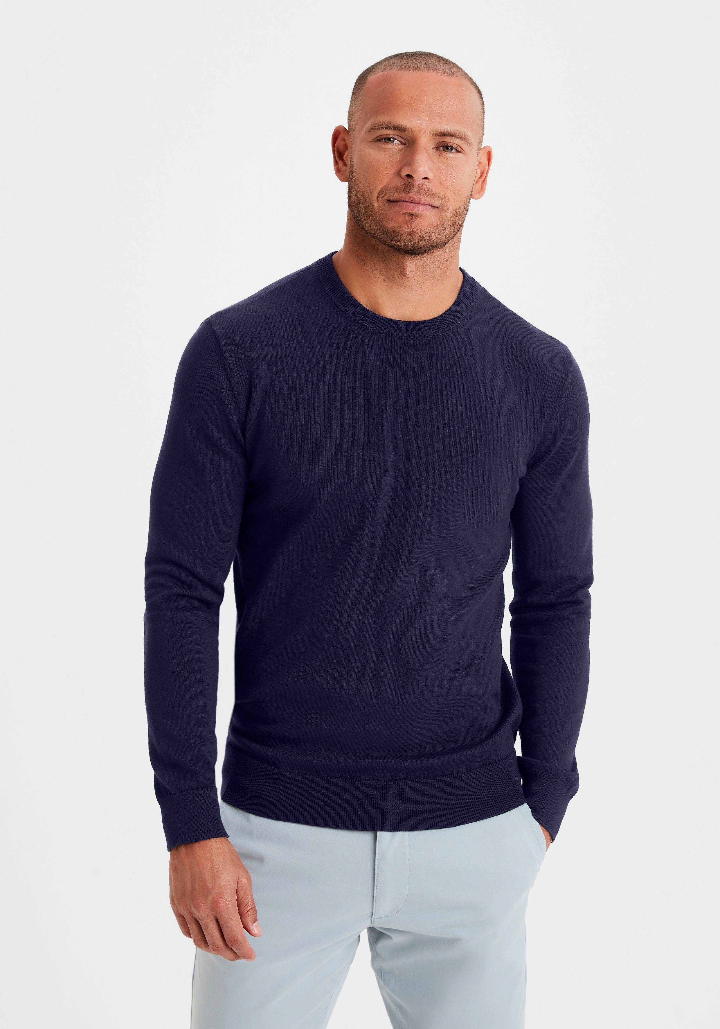 H.I.S Strickpullover, Regular Fit, Langarm, Pullover aus Feinstrick, Baumwo günstig online kaufen