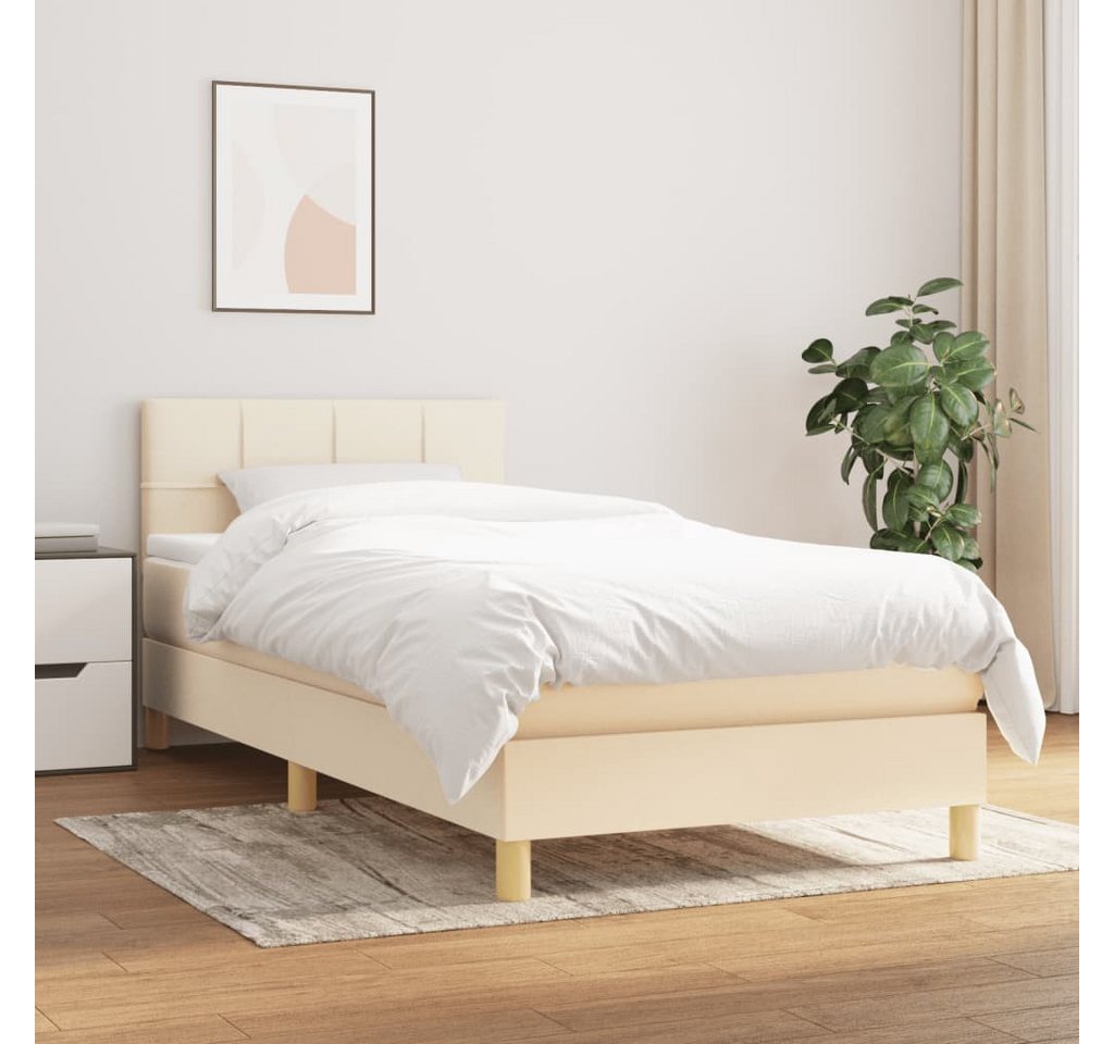 vidaXL Boxspringbett Boxspringbett mit Matratze Dunkelblau 100x200 cm Samt günstig online kaufen