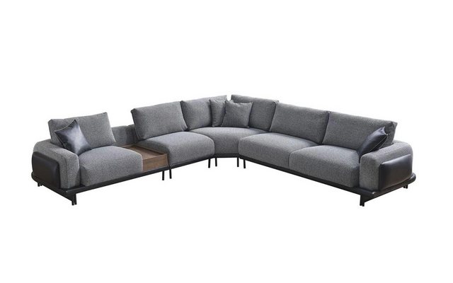 JVmoebel Ecksofa Graues L-Form Ecksofa Polster Sofa Moderne Textil Luxus Wo günstig online kaufen