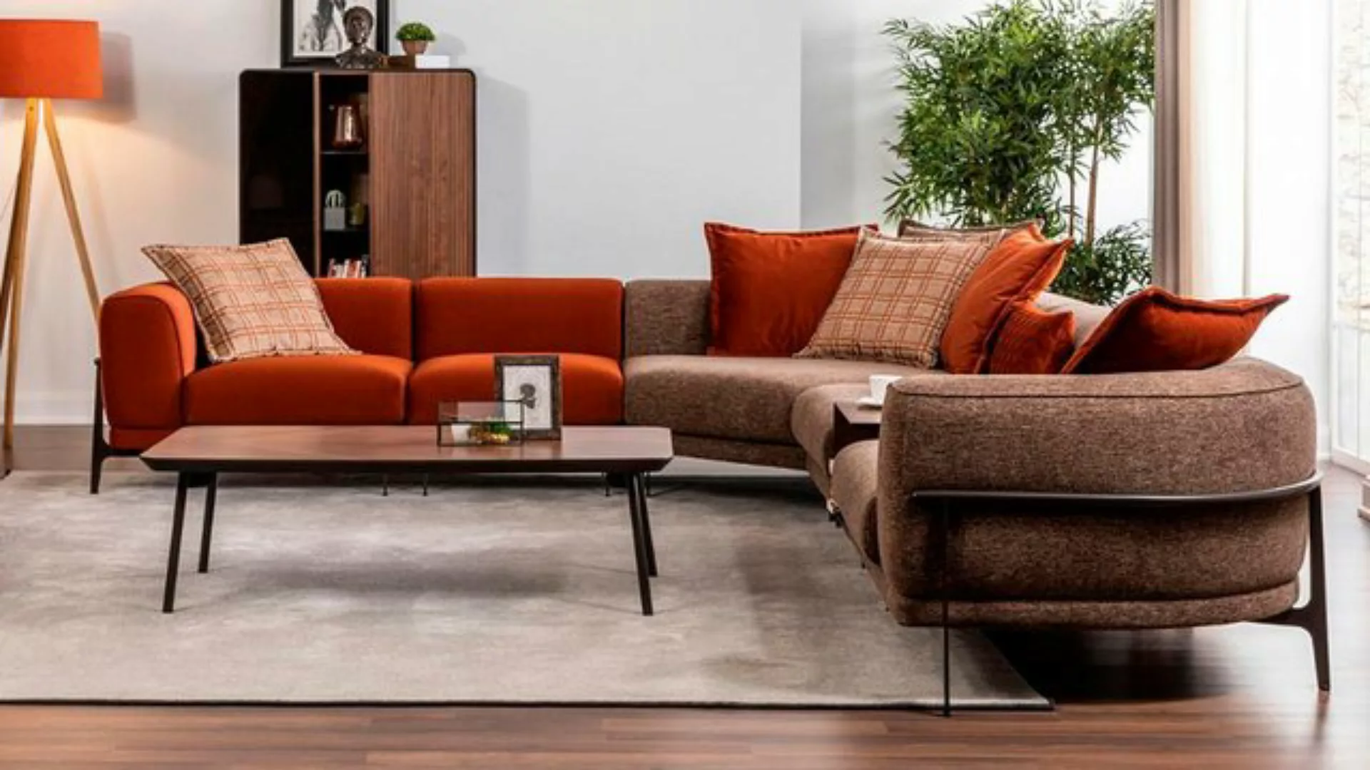 Xlmoebel Ecksofa Zeitgenössisches L-förmiges Sofa Stoff-Sitzgruppe Edelstah günstig online kaufen