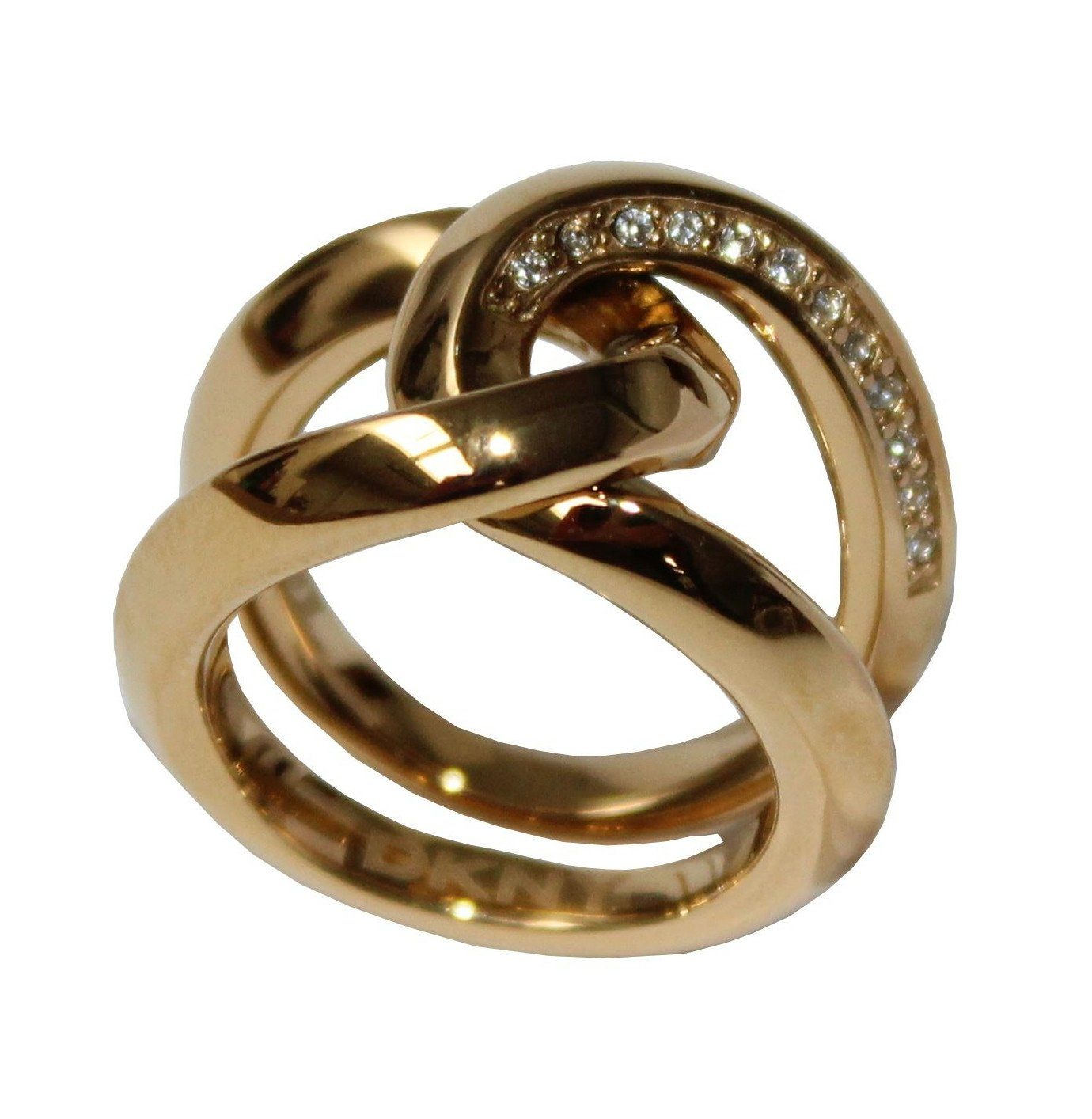 DKNY Fingerring Damen, aus Edelstahl, Gold, günstig online kaufen