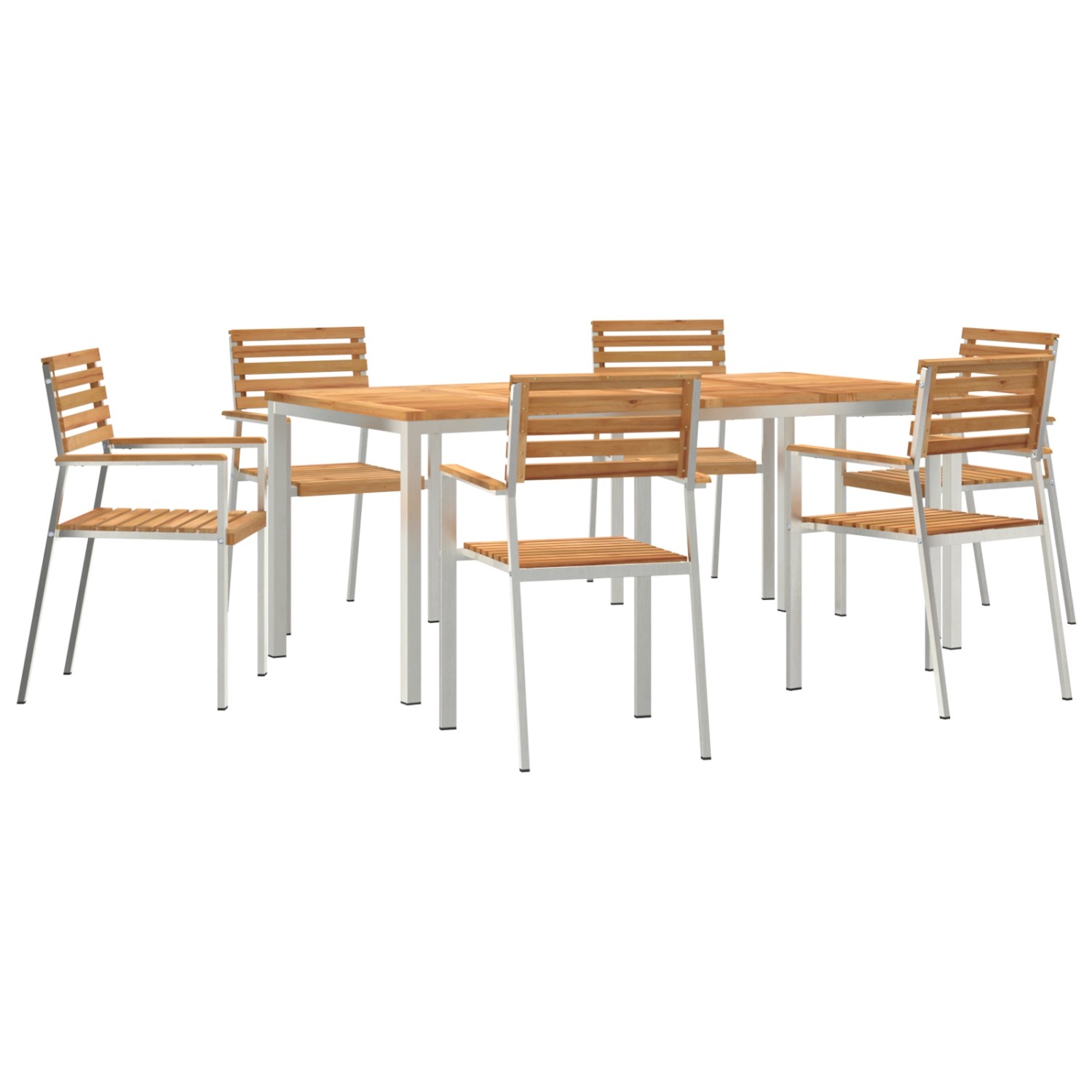 vidaXL 7-Teiliges Garten Esstisch Set aus Massivem Teakholz 3334786 günstig online kaufen