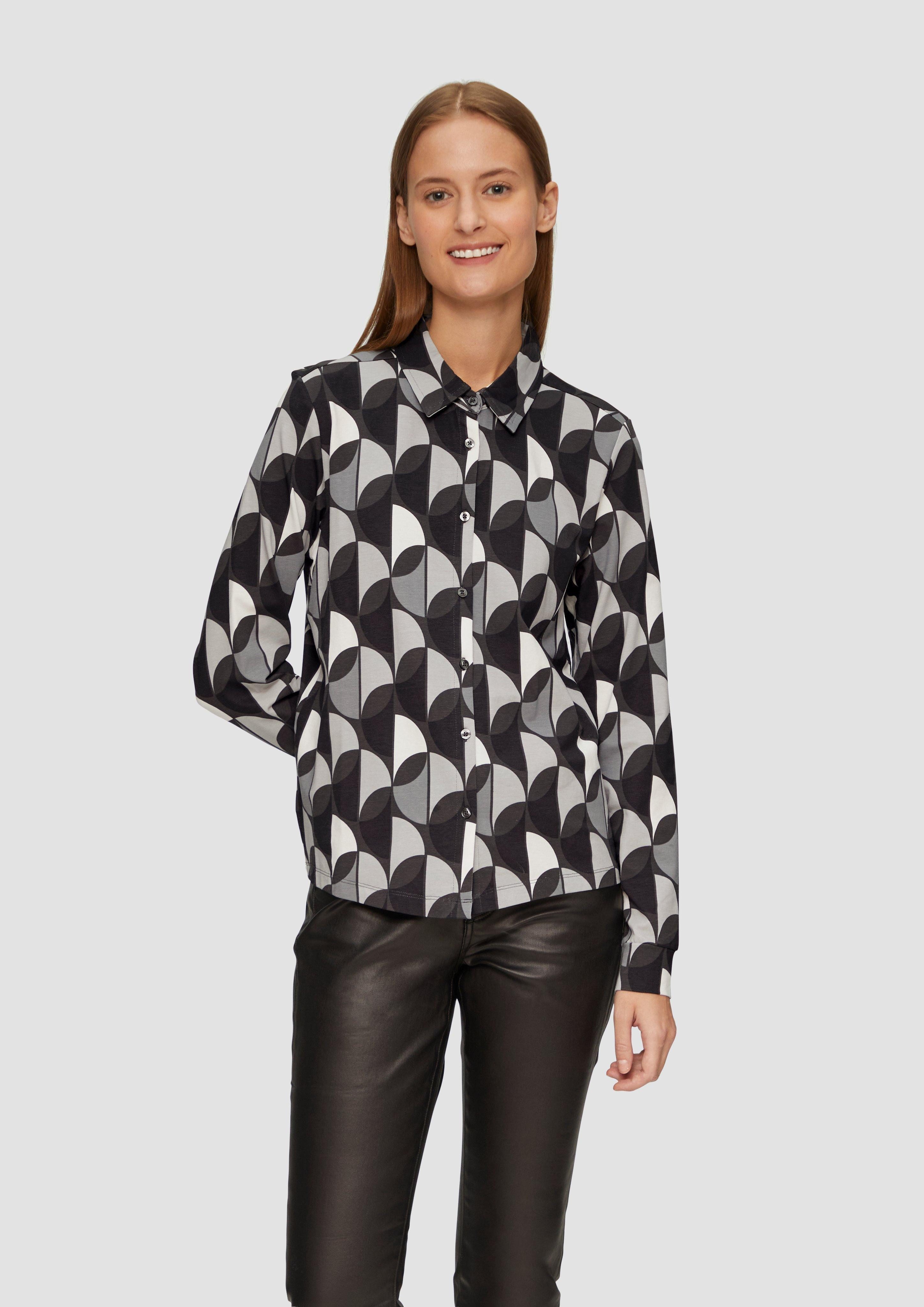 s.Oliver Langarmshirt Jersey-Bluse mit All-over-Print günstig online kaufen