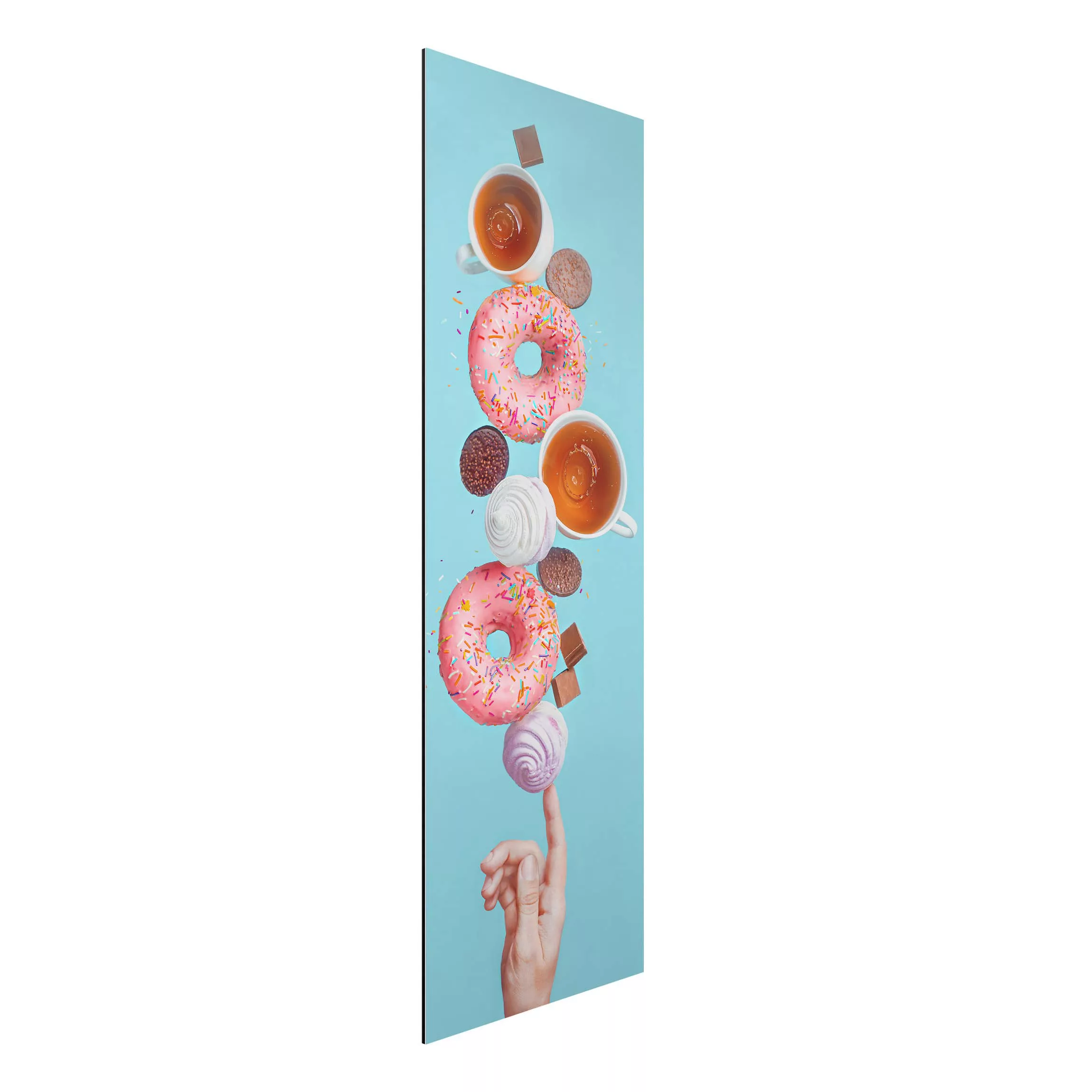 Alu-Dibond Bild Küche - Hochformat Schmal Weekend Donuts günstig online kaufen