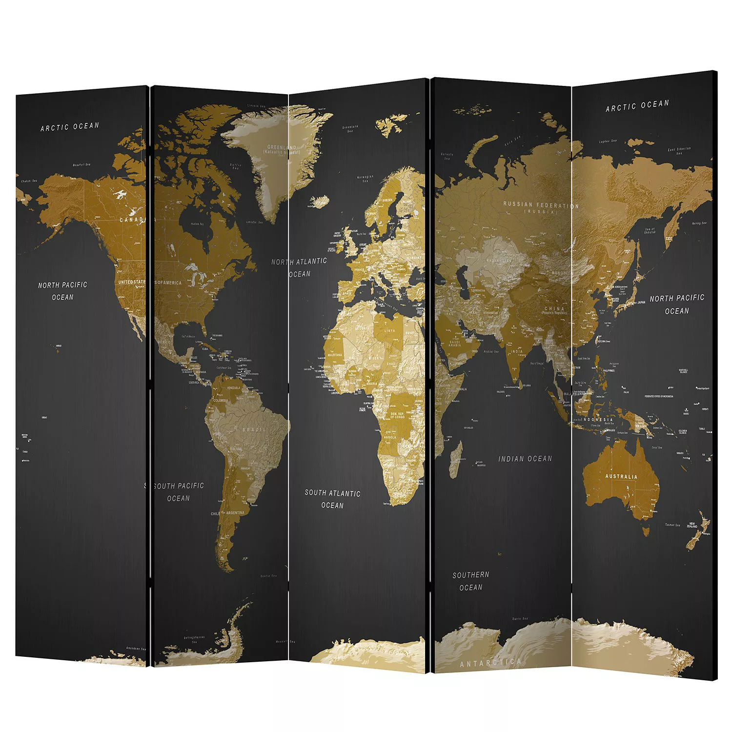 home24 Paravent World map on dark background günstig online kaufen