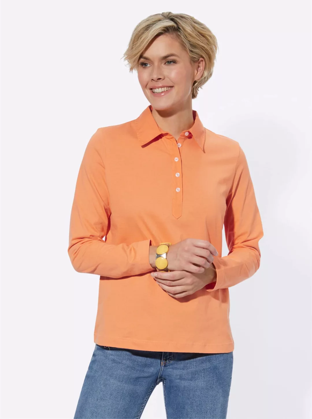 Casual Looks Langarm-Poloshirt "Poloshirt" günstig online kaufen