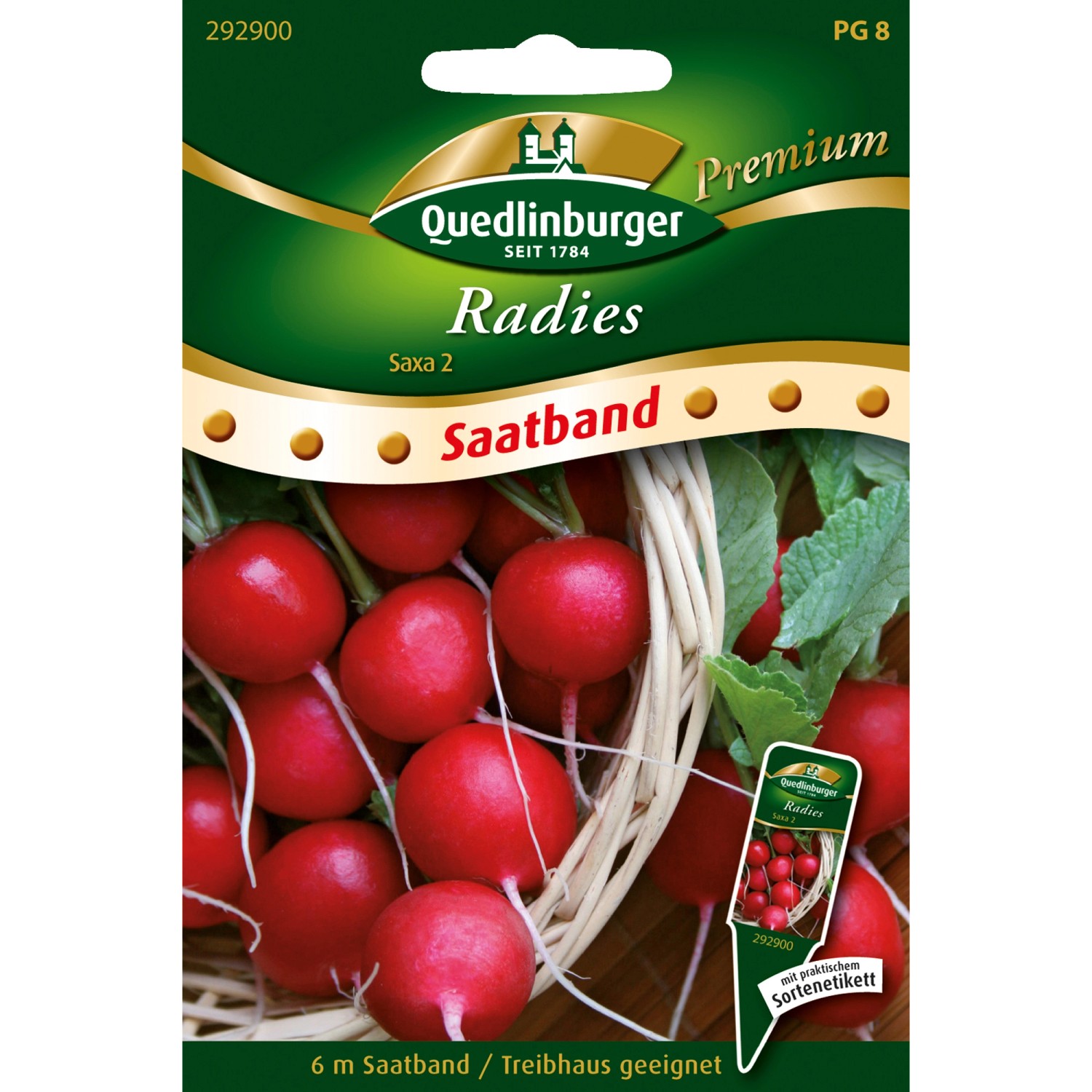 Quedlinburger Radieschen Saxa 2 Zoll Saatband günstig online kaufen