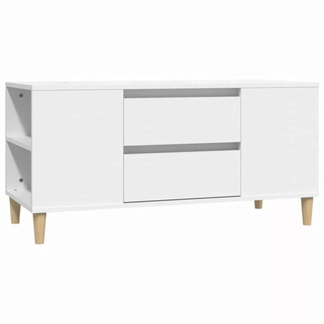 vidaXL TV-Schrank TV-Schrank Weiß 102x44,5x50 cm Spanplatte TV-Lowboard Fer günstig online kaufen