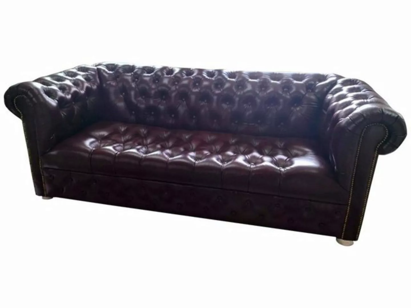 JVmoebel Sofa, Chesterfield Sofa 3 Sitzer Ledersofa Couch Braun Modern Sofa günstig online kaufen