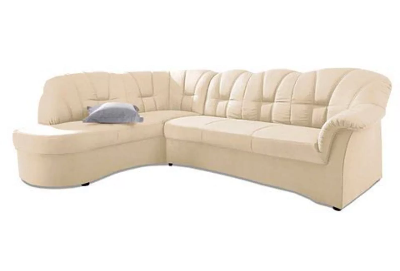 DOMO collection Ecksofa »Papenburg, zeitlose Rückensteppung, elegante Armle günstig online kaufen