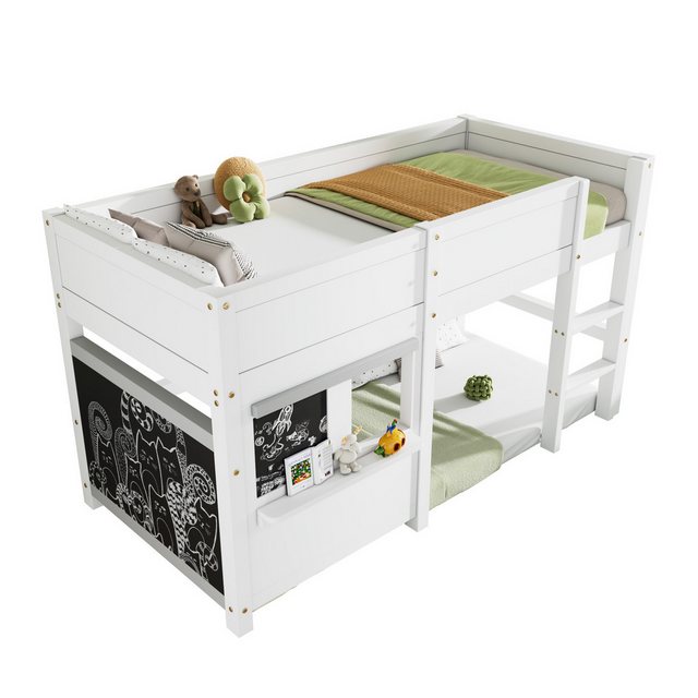 WISHDOR Kinderbett Jugendbett Holzbett Massivholzbett (90x200 weiß ohne Mat günstig online kaufen